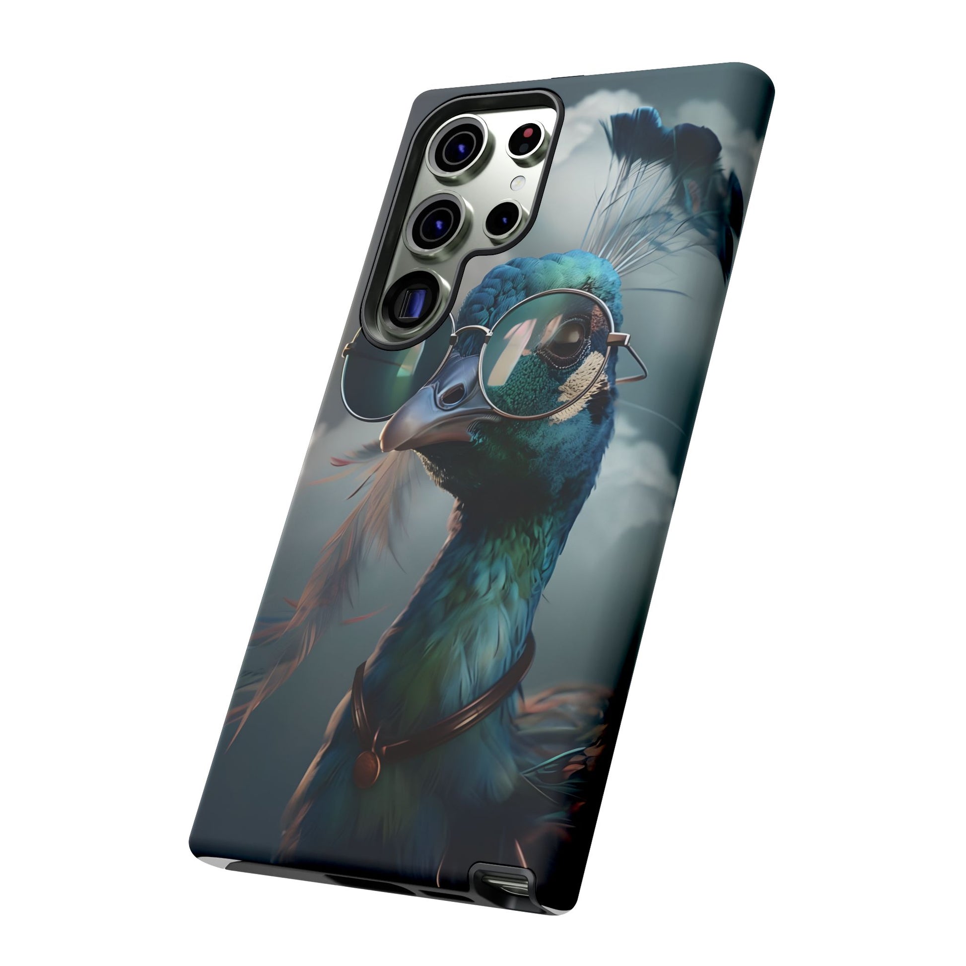 Phone Case, Peacock Design, Neon Lighting, Unique Gift, Hard Shell Cover, Protective Sleeve