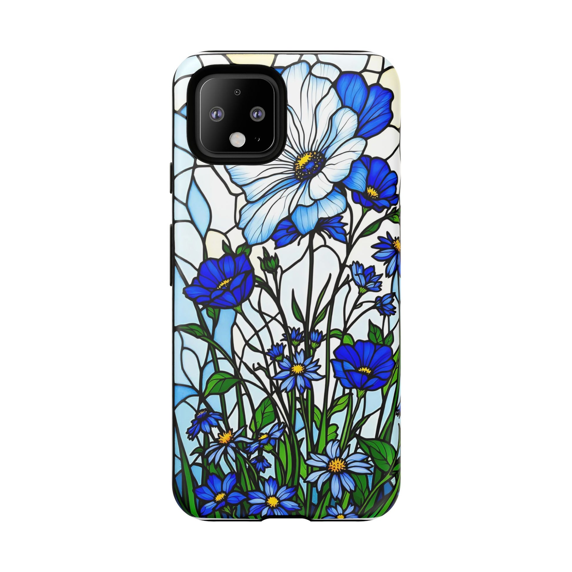 Botanical Stained Glass Tough Case - Floral Phone Cover, Protective Phone Case, Flower Pattern Phone Shell, Nature Inspired Smartphone Case,