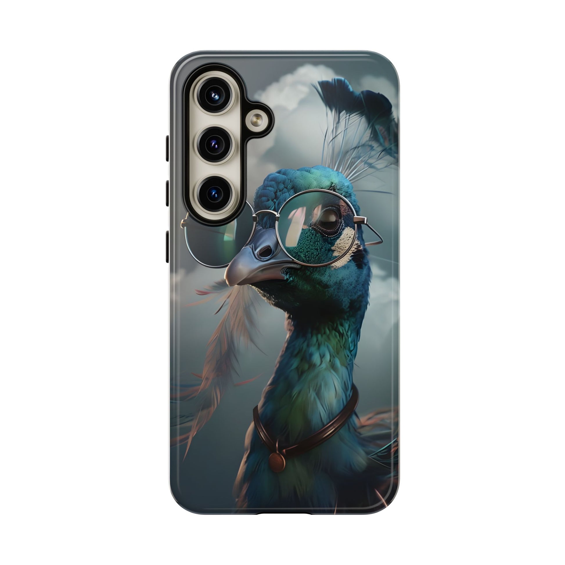 Phone Case, Peacock Design, Neon Lighting, Unique Gift, Hard Shell Cover, Protective Sleeve