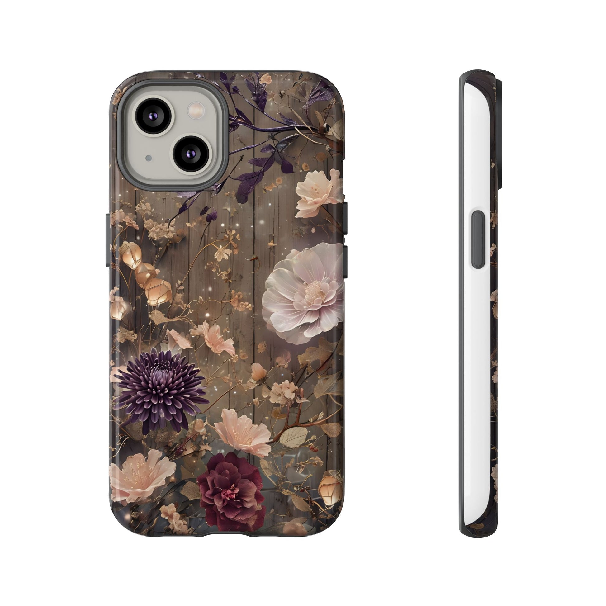 Tough Cases, Enchanting Floral Pattern - Floral Phone Case, Protective Phone Cover, Botanical Design, Flower Print, Tough Shell for Device