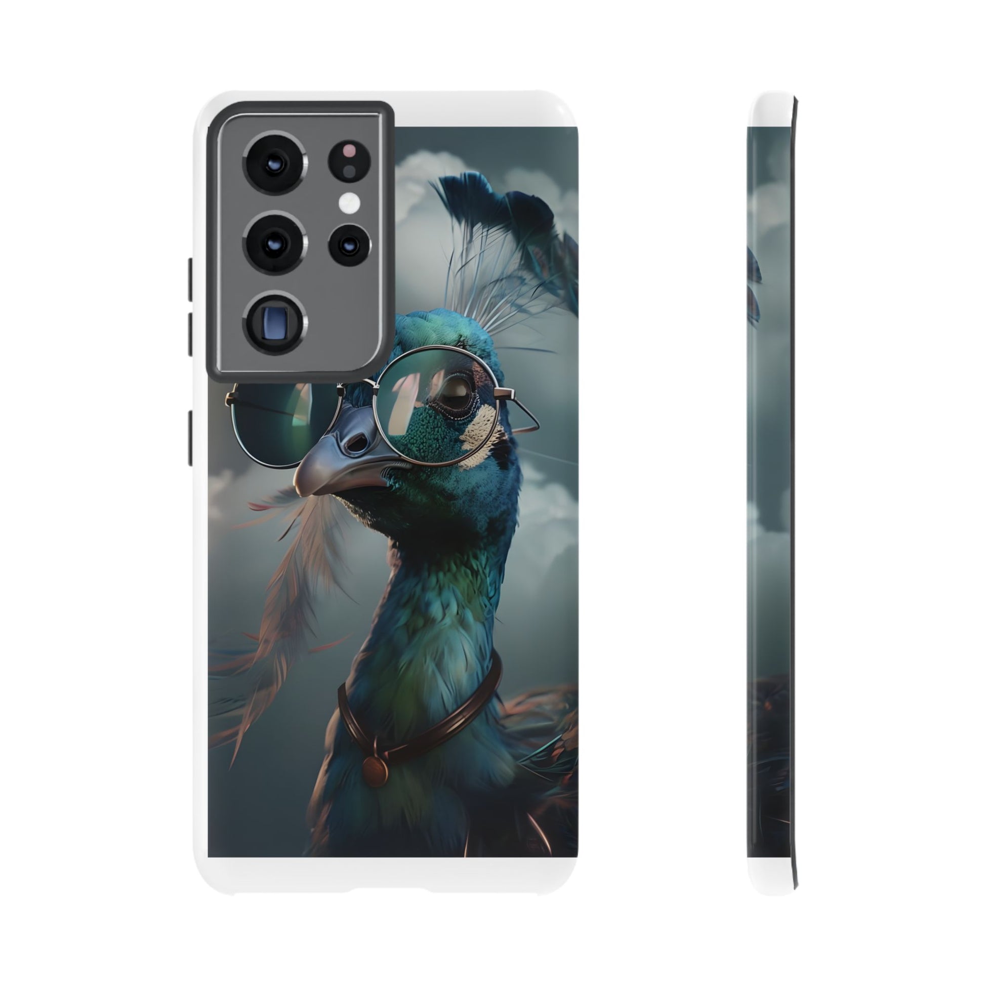 Phone Case, Peacock Design, Neon Lighting, Unique Gift, Hard Shell Cover, Protective Sleeve