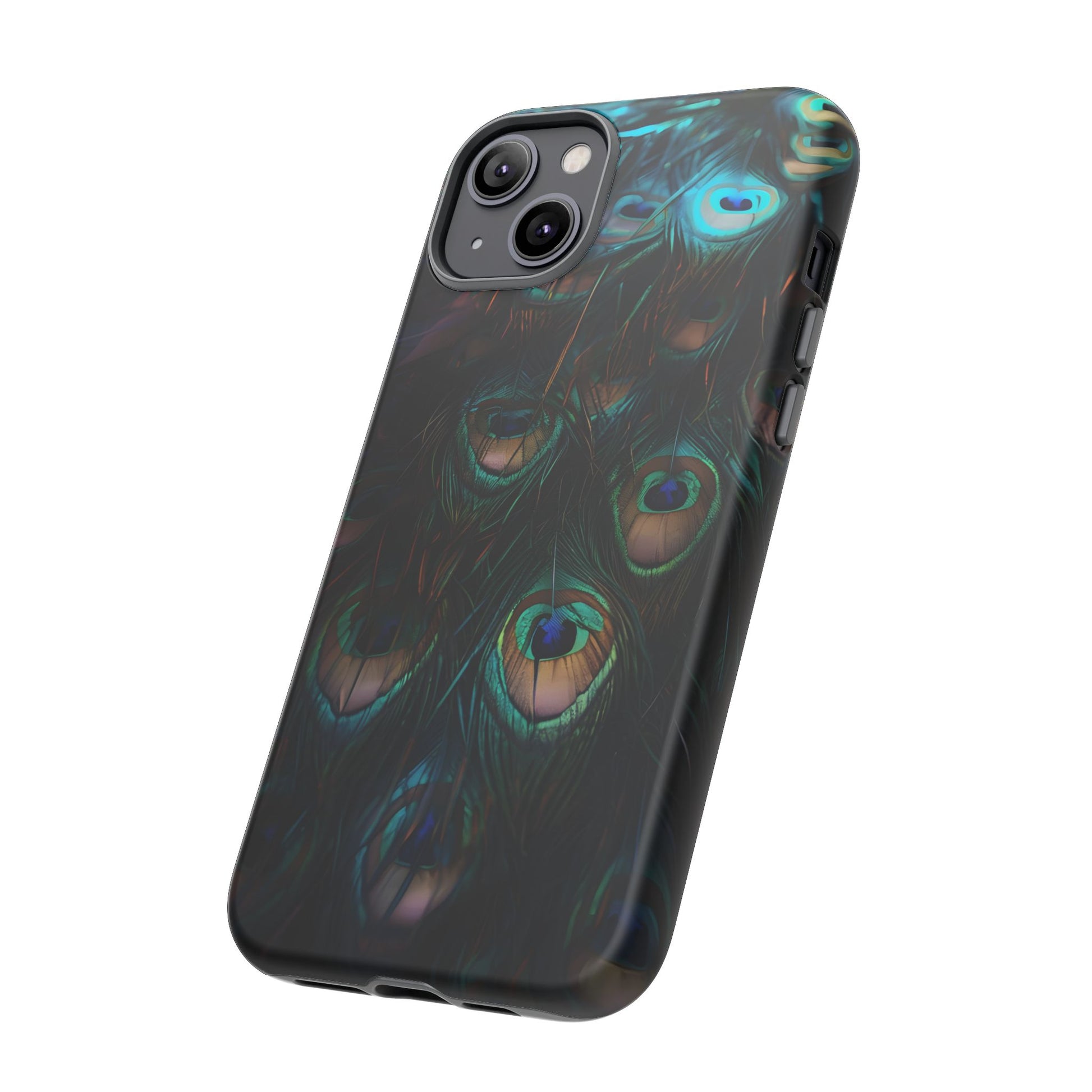 Phone Case, Close Up Peacock Feathers Design, Protective Cover, Unique Gift, Stylish Accessory, Nature Lover Gift, Feather Print Case
