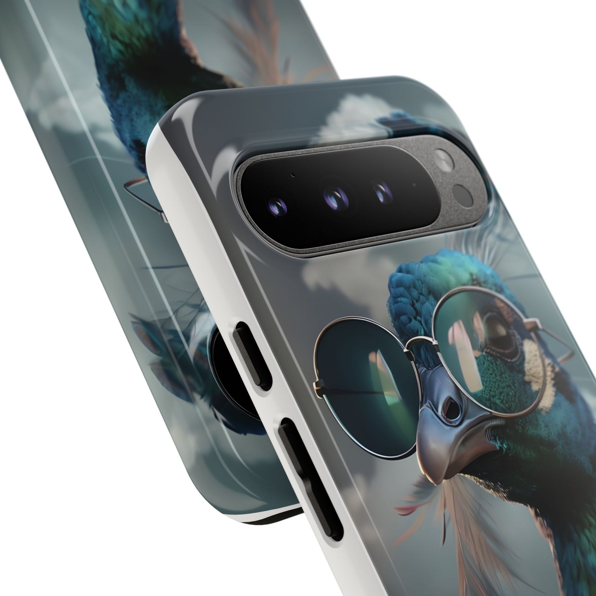 Phone Case, Peacock Design, Neon Lighting, Unique Gift, Hard Shell Cover, Protective Sleeve