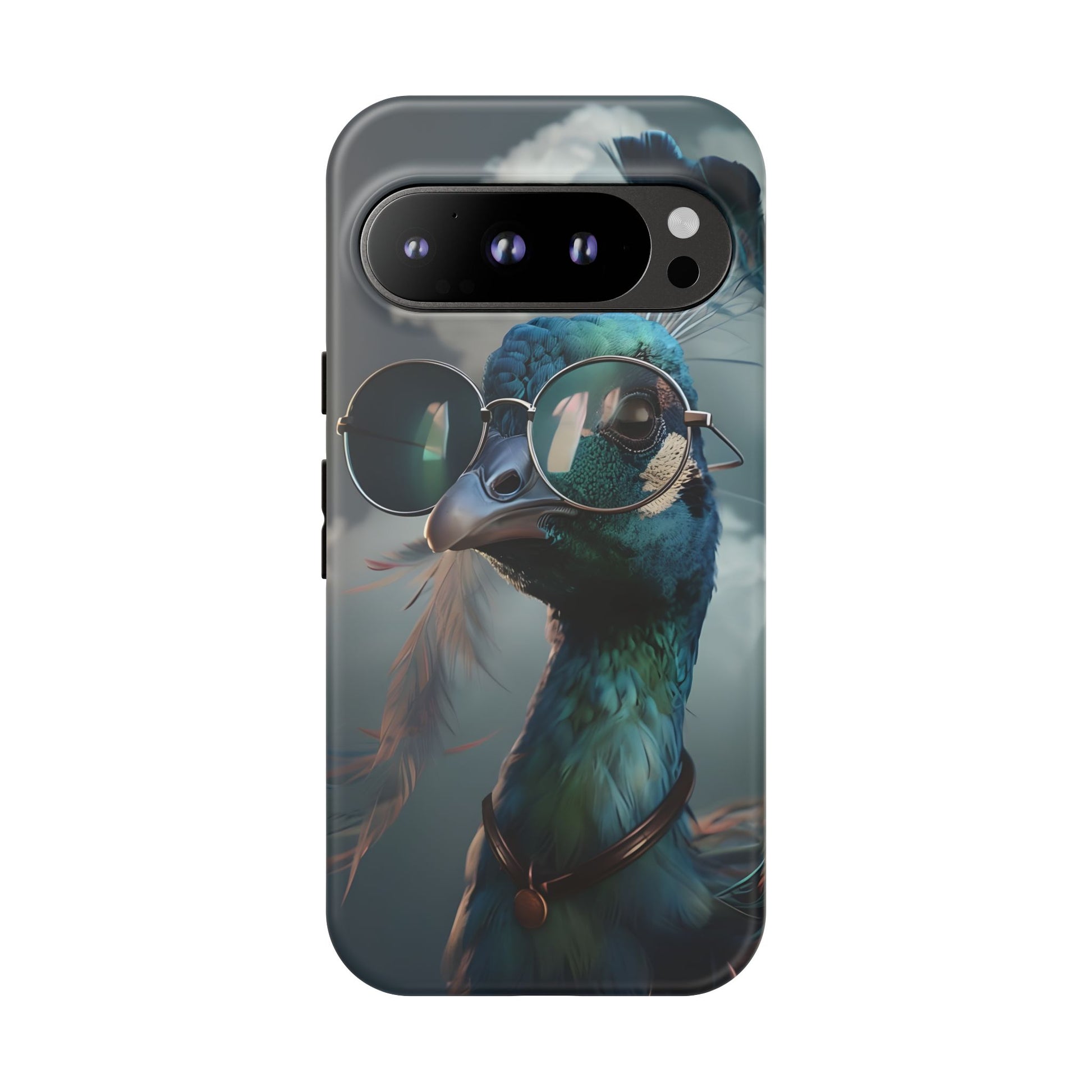 Phone Case, Peacock Design, Neon Lighting, Unique Gift, Hard Shell Cover, Protective Sleeve