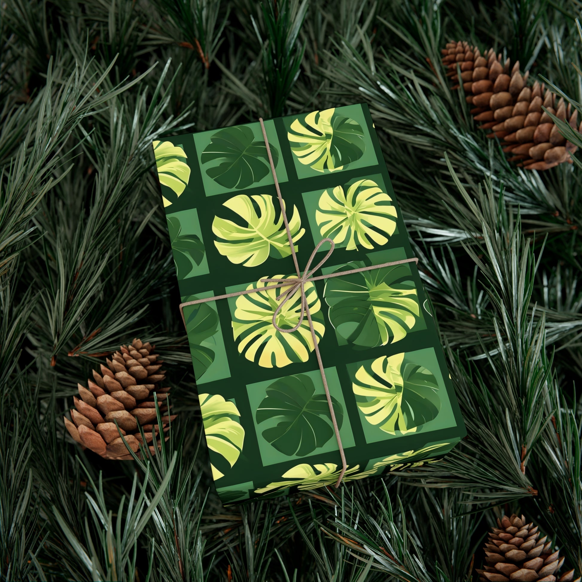 Wrapping Paper, Vibrant Tropical Botanical Pattern With Monstera Leaves - Gift Wrap Rolls, Eco-Friendly Gift Wrap, Holiday Season Wrapping