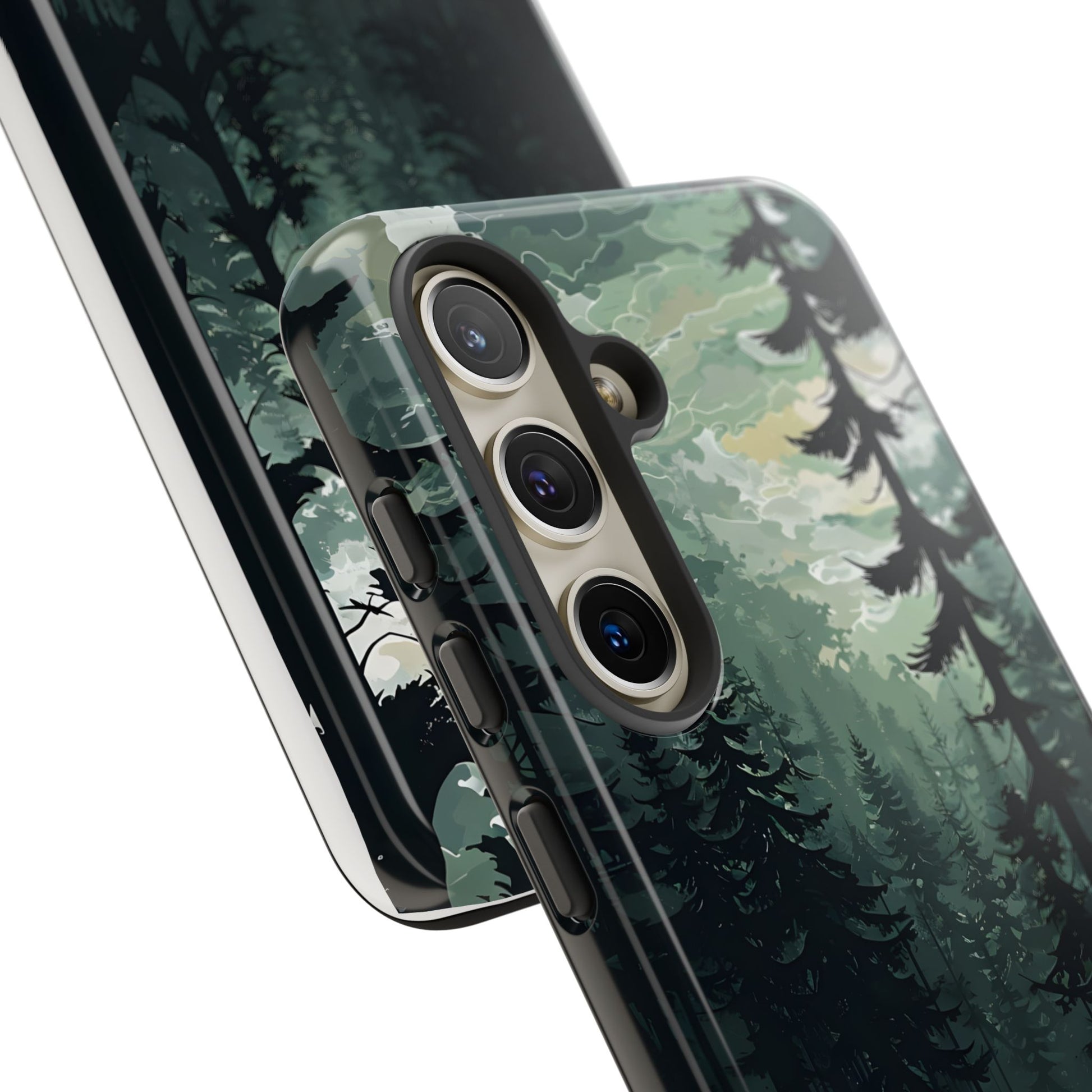 Phone Case, Serene Forest Landscape Digital Illustration Phone Case Cover, Tough Protective Cover, Unique Gift, Trendy
