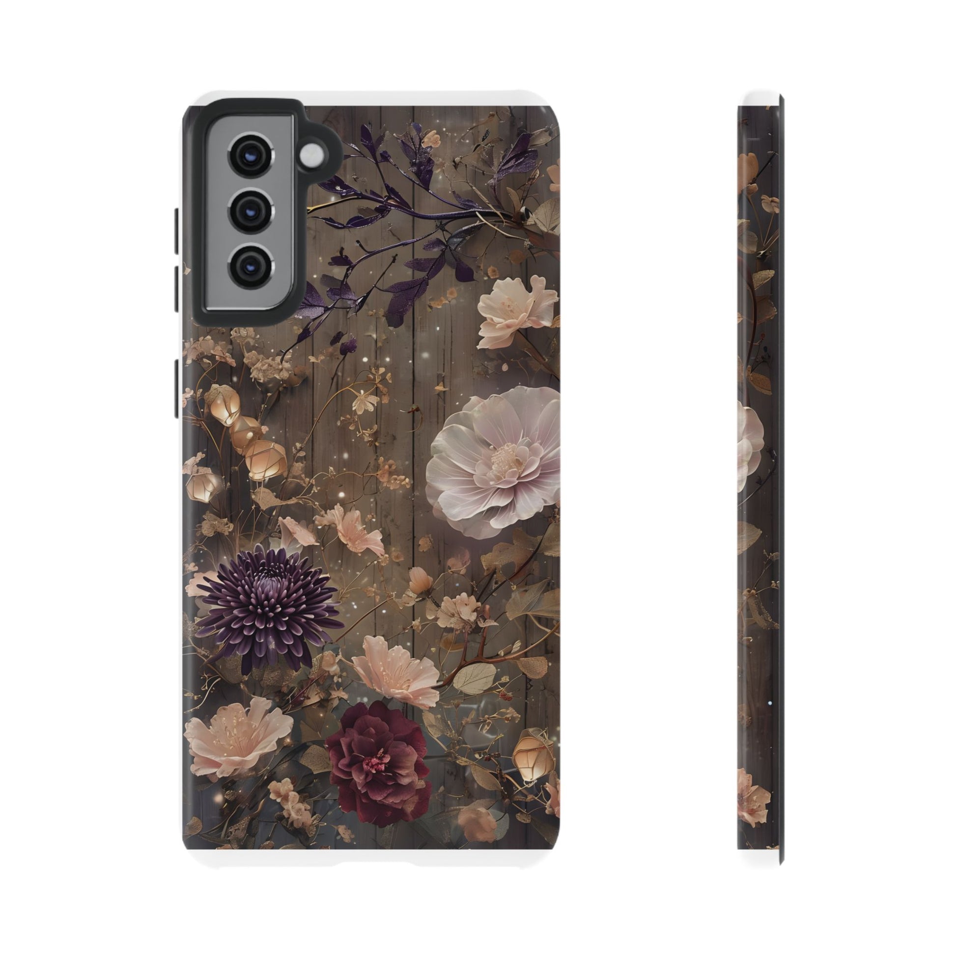 Tough Cases, Enchanting Floral Pattern - Floral Phone Case, Protective Phone Cover, Botanical Design, Flower Print, Tough Shell for Device