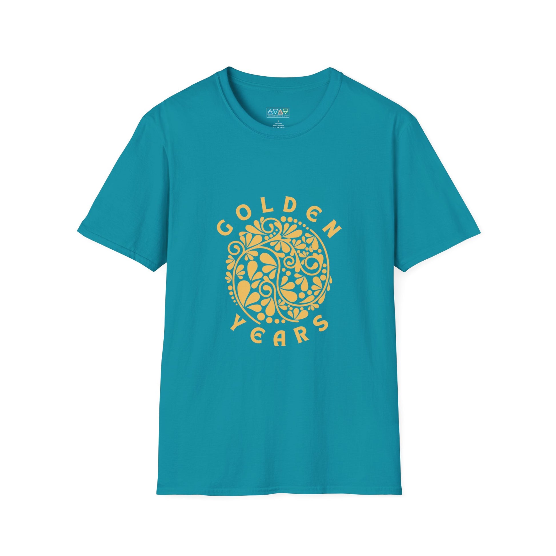 Golden Years Unisex Softstyle T-Shirt, Celebration Tee, Gifts for Retirement, Floral Design, Comfortable Apparel, Casual Wear