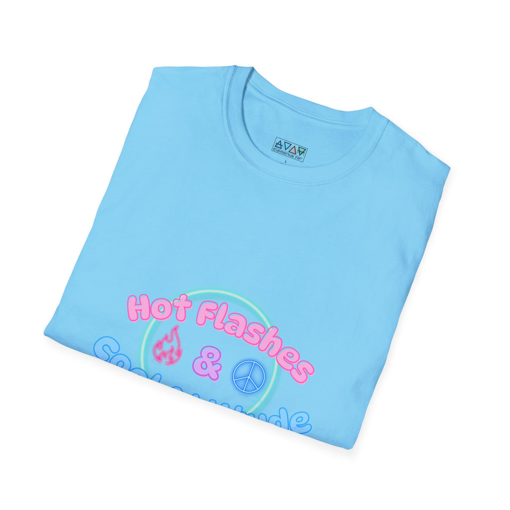 Midlife Women's Hot Flashes Cool Attitude Unisex Softstyle T-Shirt, Menopause Shirt, Funny Graphic Tee, Mom Gift, Birthday Present