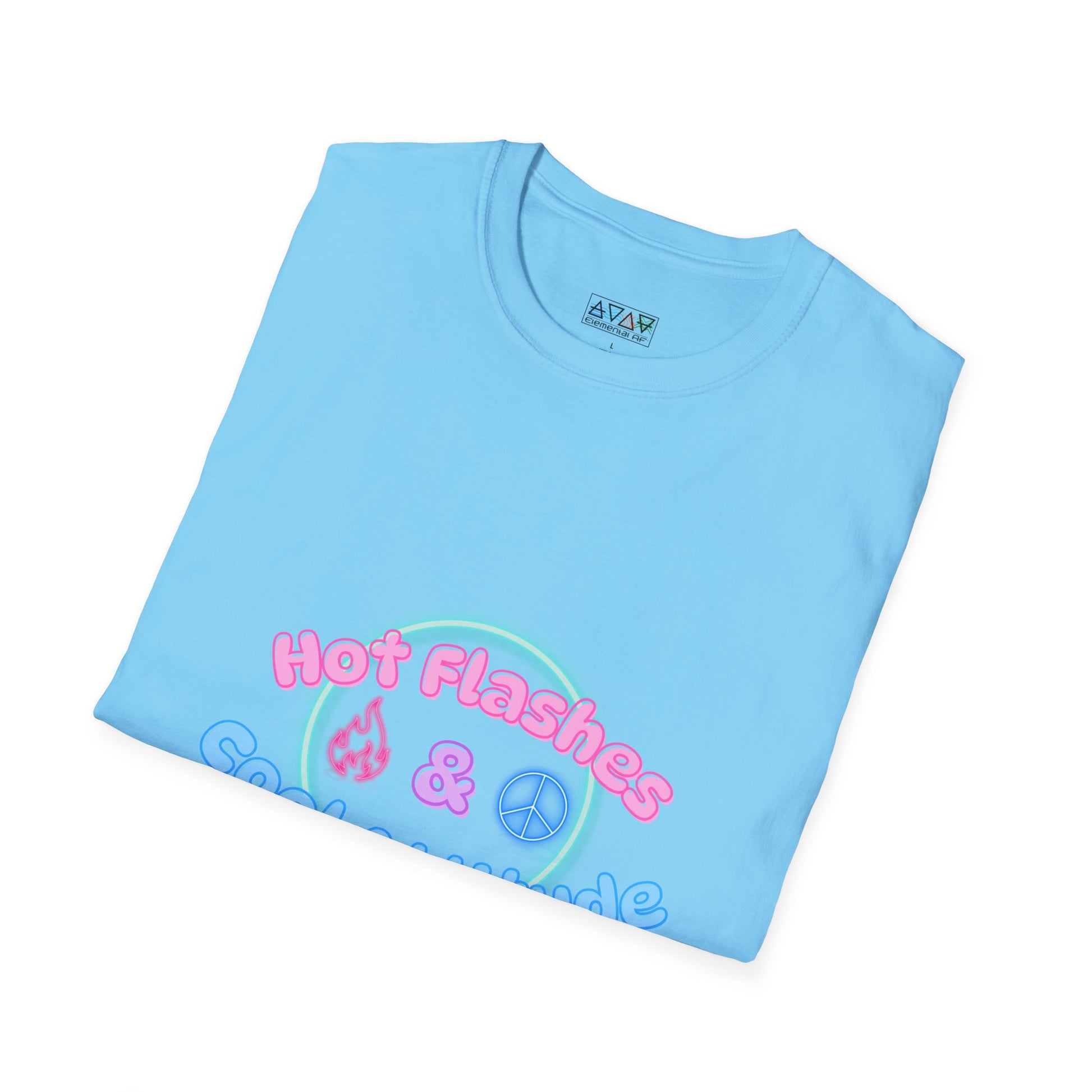 Midlife Women's Hot Flashes Cool Attitude Unisex Softstyle T-Shirt, Menopause Shirt, Funny Graphic Tee, Mom Gift, Birthday Present
