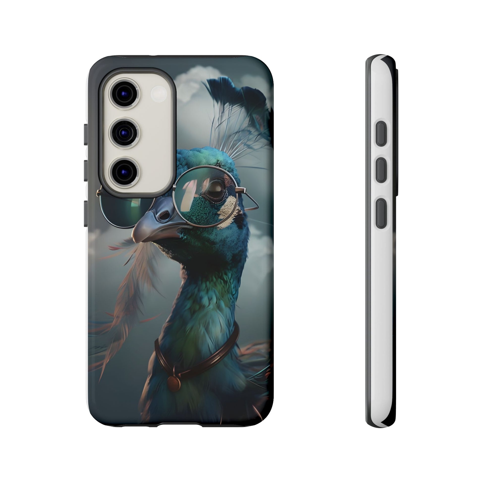 Phone Case, Peacock Design, Neon Lighting, Unique Gift, Hard Shell Cover, Protective Sleeve