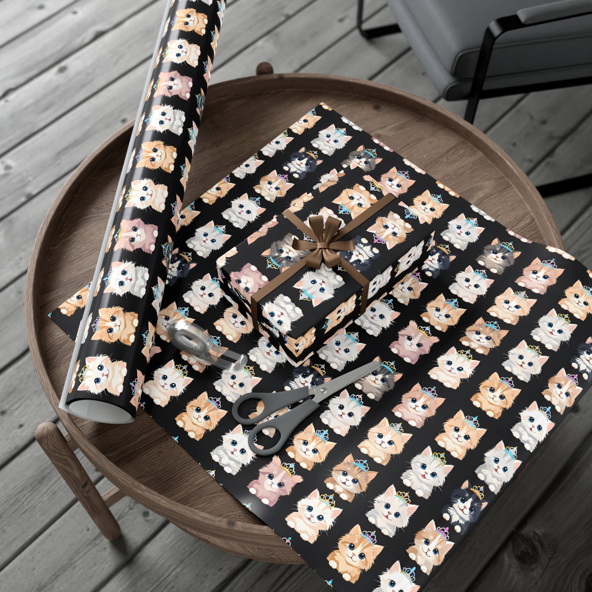 Gift Wrap Papers, Adorable Kittens wearing tiaras - Perfect for cat lovers, birthday gifts, holiday presents, crafting projects - Tissue