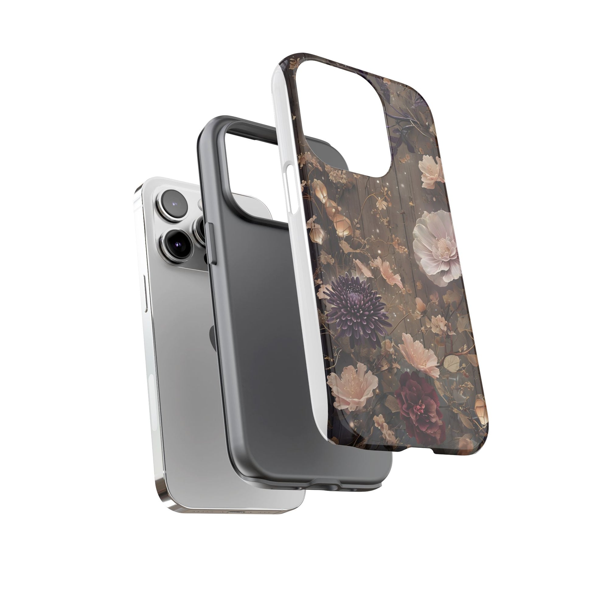 Tough Cases, Enchanting Floral Pattern - Floral Phone Case, Protective Phone Cover, Botanical Design, Flower Print, Tough Shell for Device