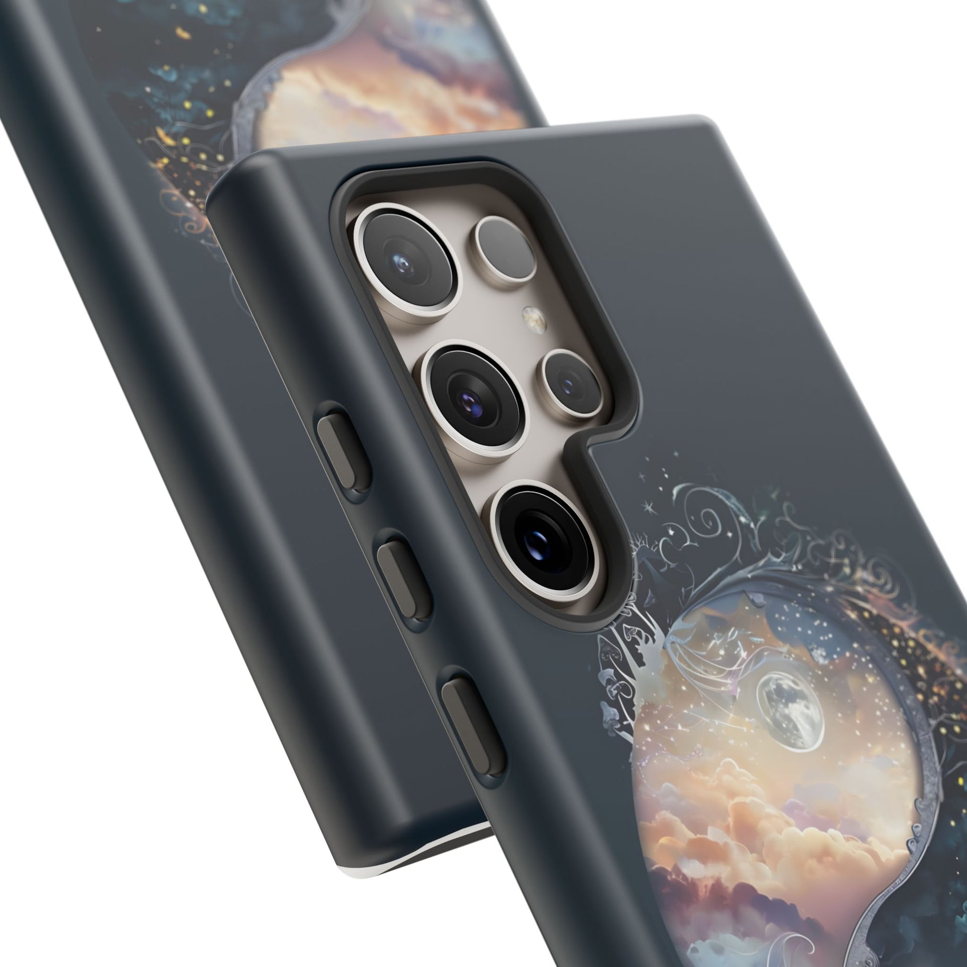 Phone Case, Yin-Yang Symbol Design, Whimsical Day Night Fantasy Print, Protective Cover, Tough Skin, Phone Accessories, Phone Protection