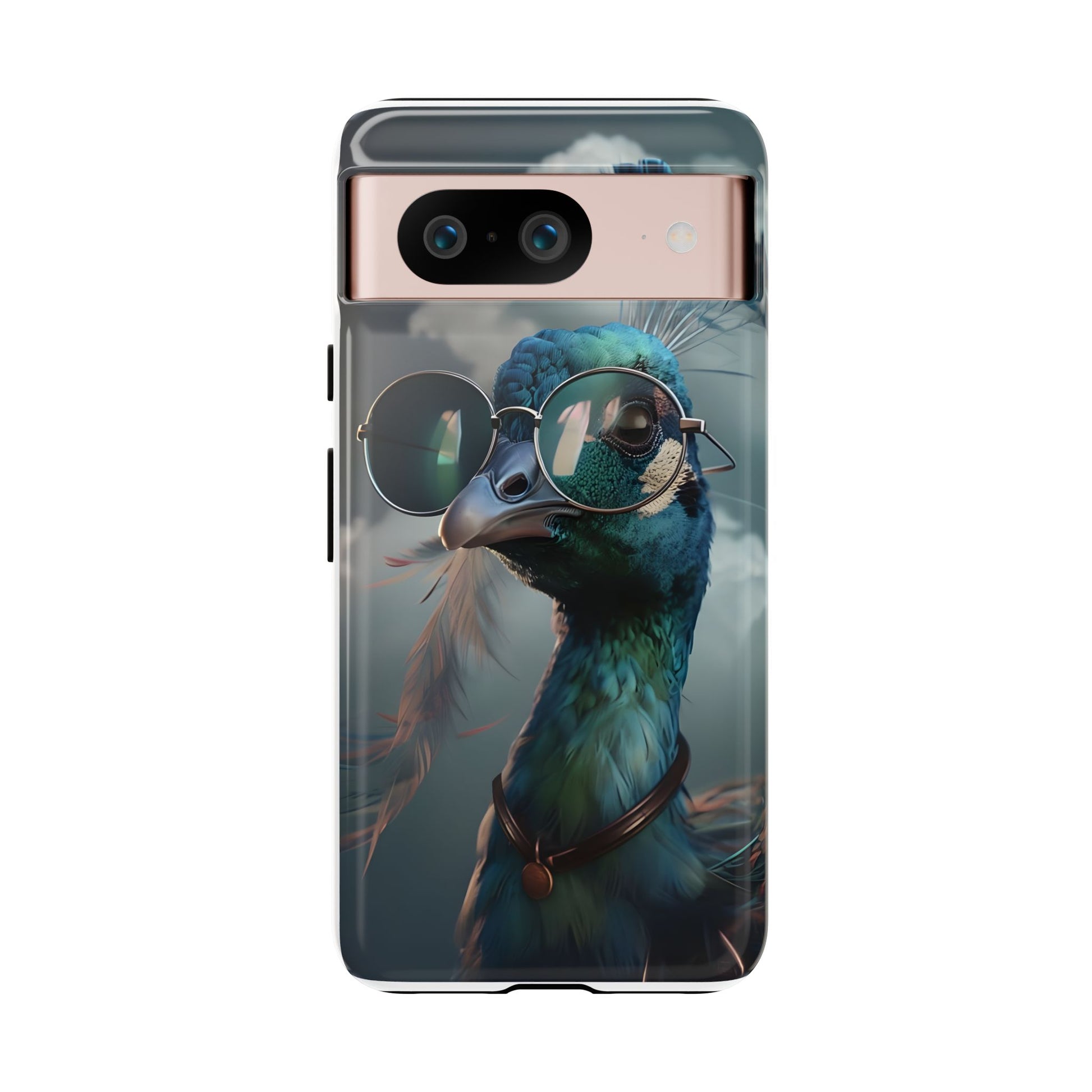 Phone Case, Peacock Design, Neon Lighting, Unique Gift, Hard Shell Cover, Protective Sleeve
