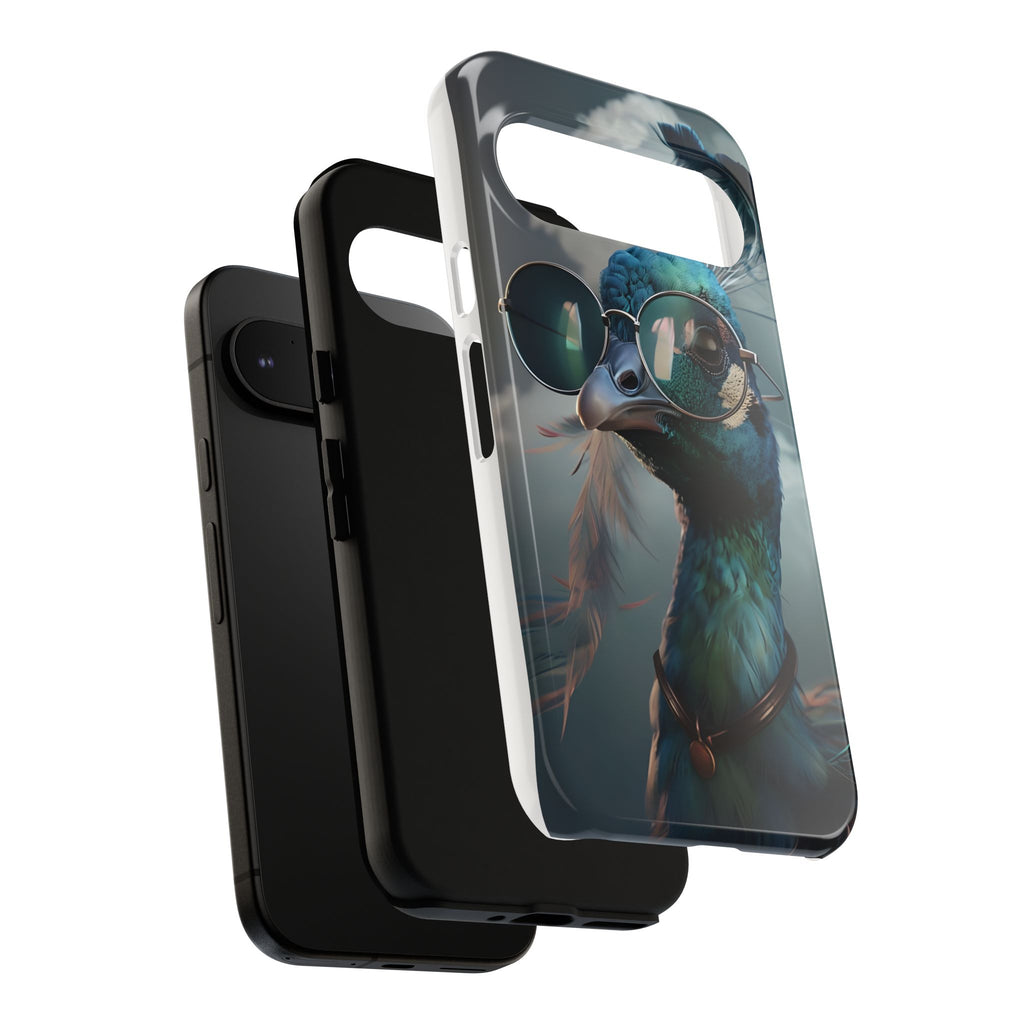 Phone Case, Peacock Design, Neon Lighting, Unique Gift, Hard Shell Cover, Protective Sleeve