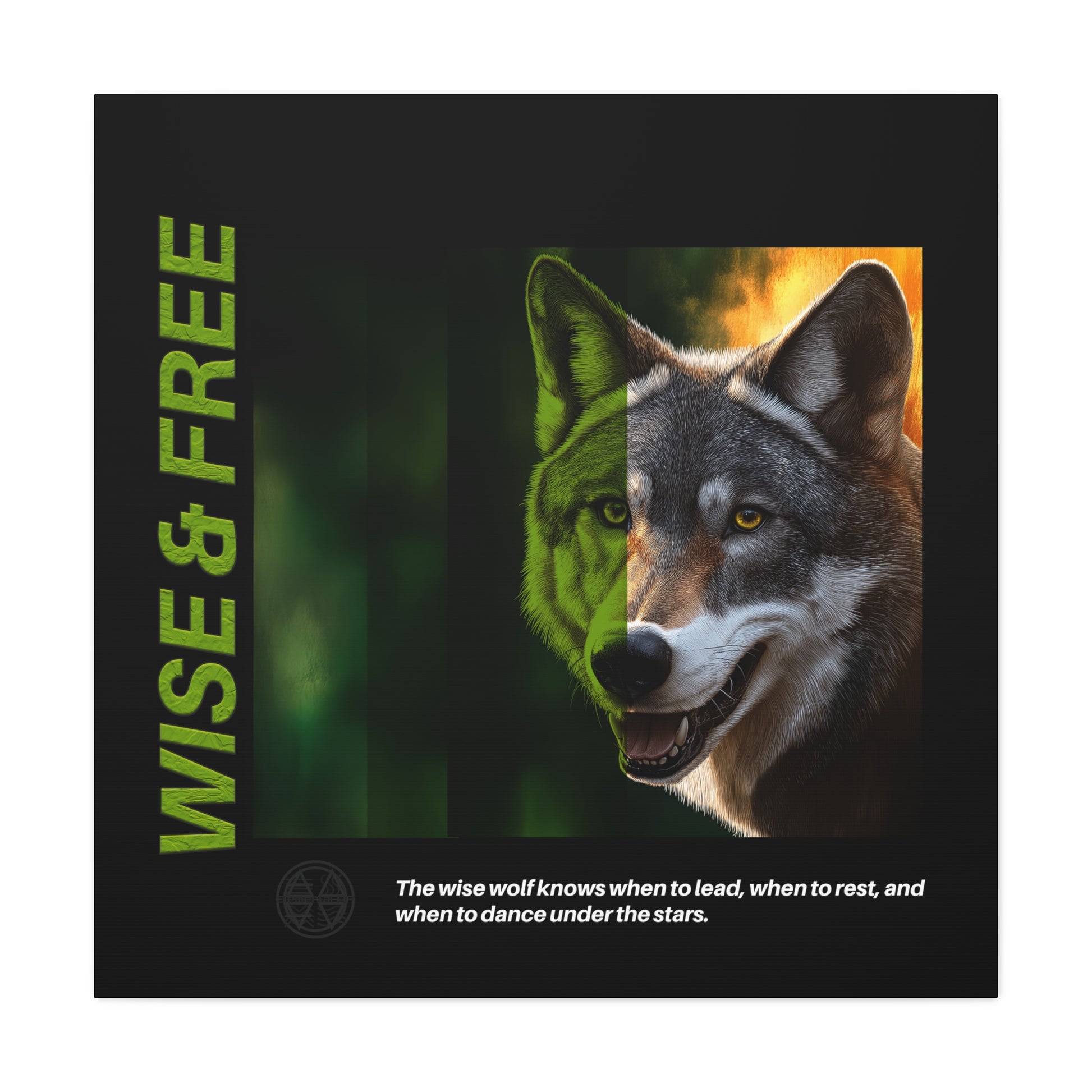 Canvas Art, Wise & Free Wall Decor, Inspirational Wolf, Motivational Home Decor, Nature-Themed Gift
