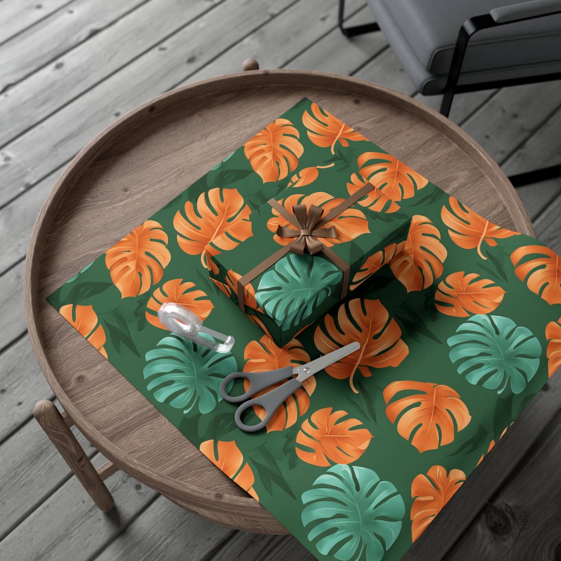 Wrapping Paper, Tropical Monstera Leaf Gift Wrap, Botanical Pattern Sheets, Colorful Holiday Gift Wrap, Jungle Party Wrap Roll, Leafy