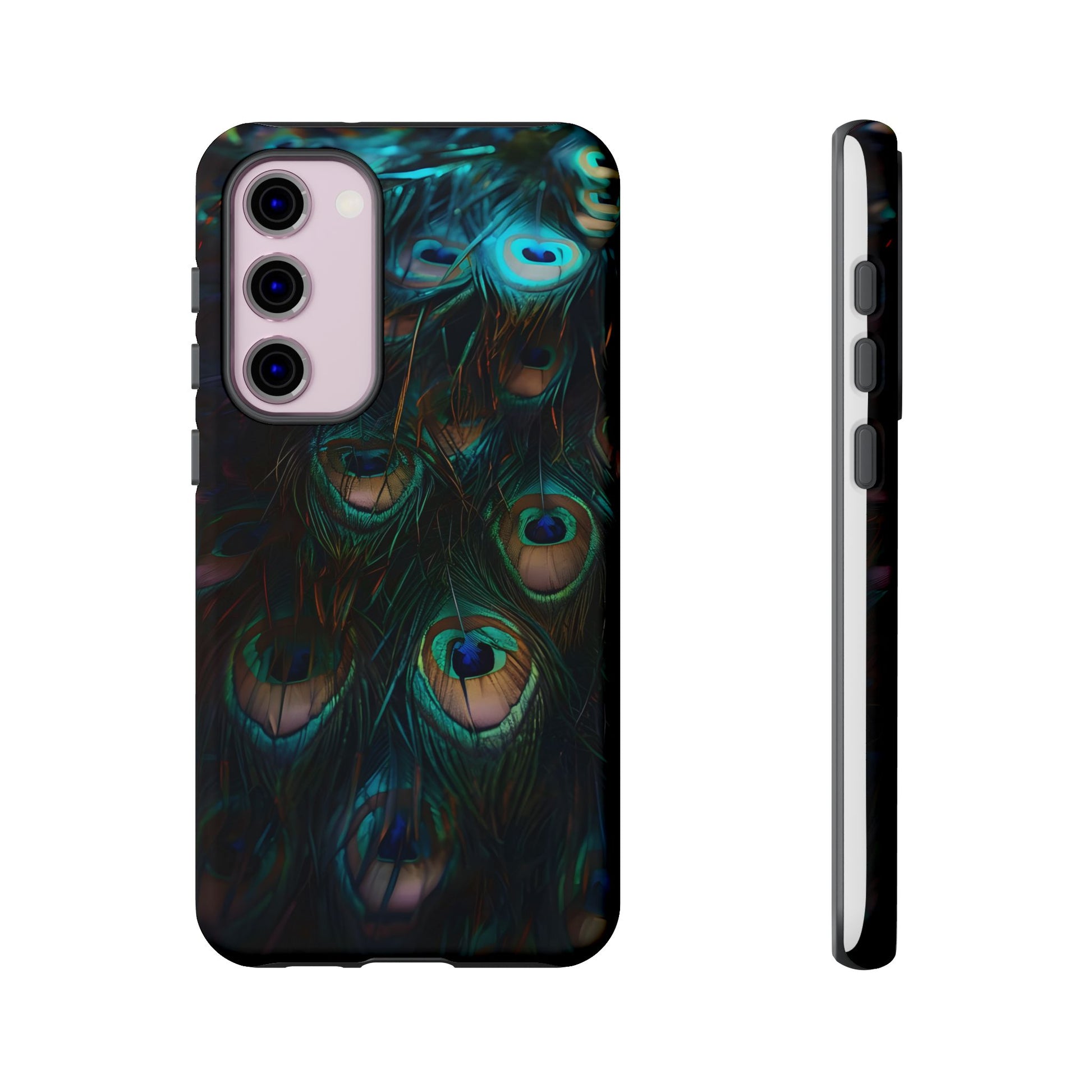 Phone Case, Close Up Peacock Feathers Design, Protective Cover, Unique Gift, Stylish Accessory, Nature Lover Gift, Feather Print Case