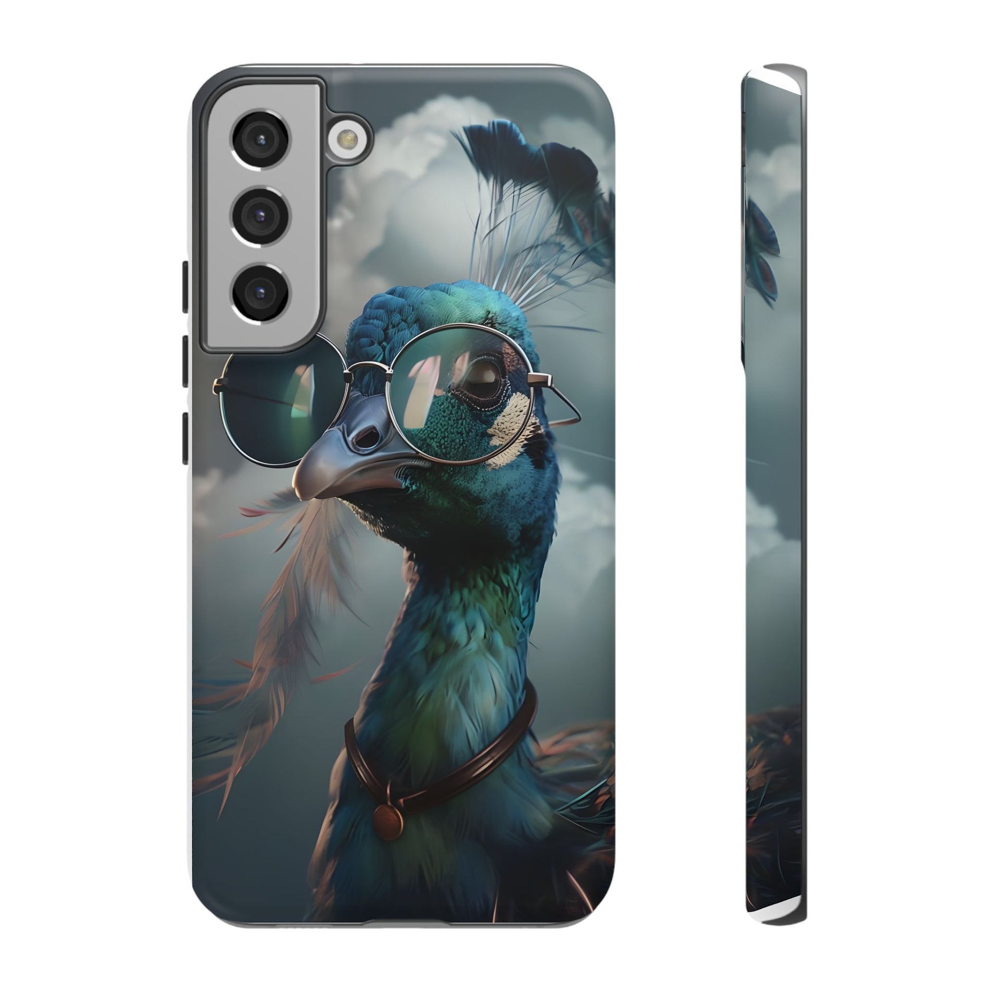 Phone Case, Peacock Design, Neon Lighting, Unique Gift, Hard Shell Cover, Protective Sleeve