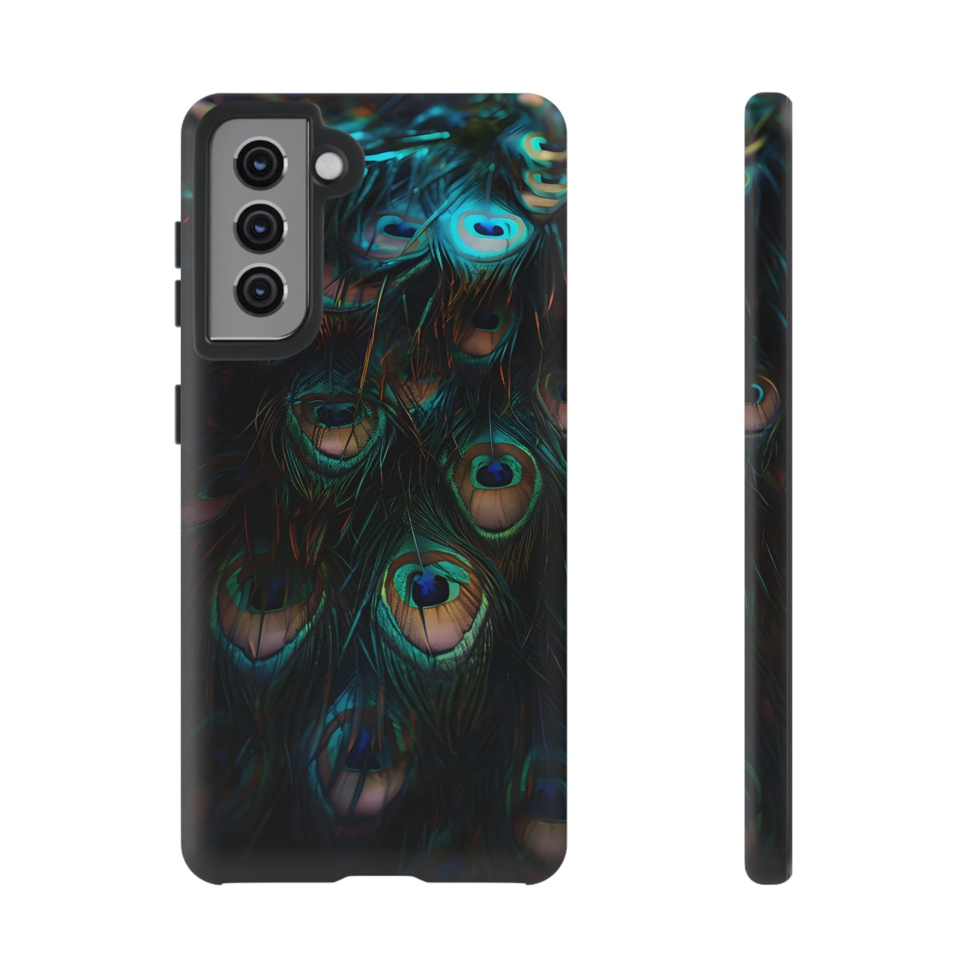 Phone Case, Close Up Peacock Feathers Design, Protective Cover, Unique Gift, Stylish Accessory, Nature Lover Gift, Feather Print Case