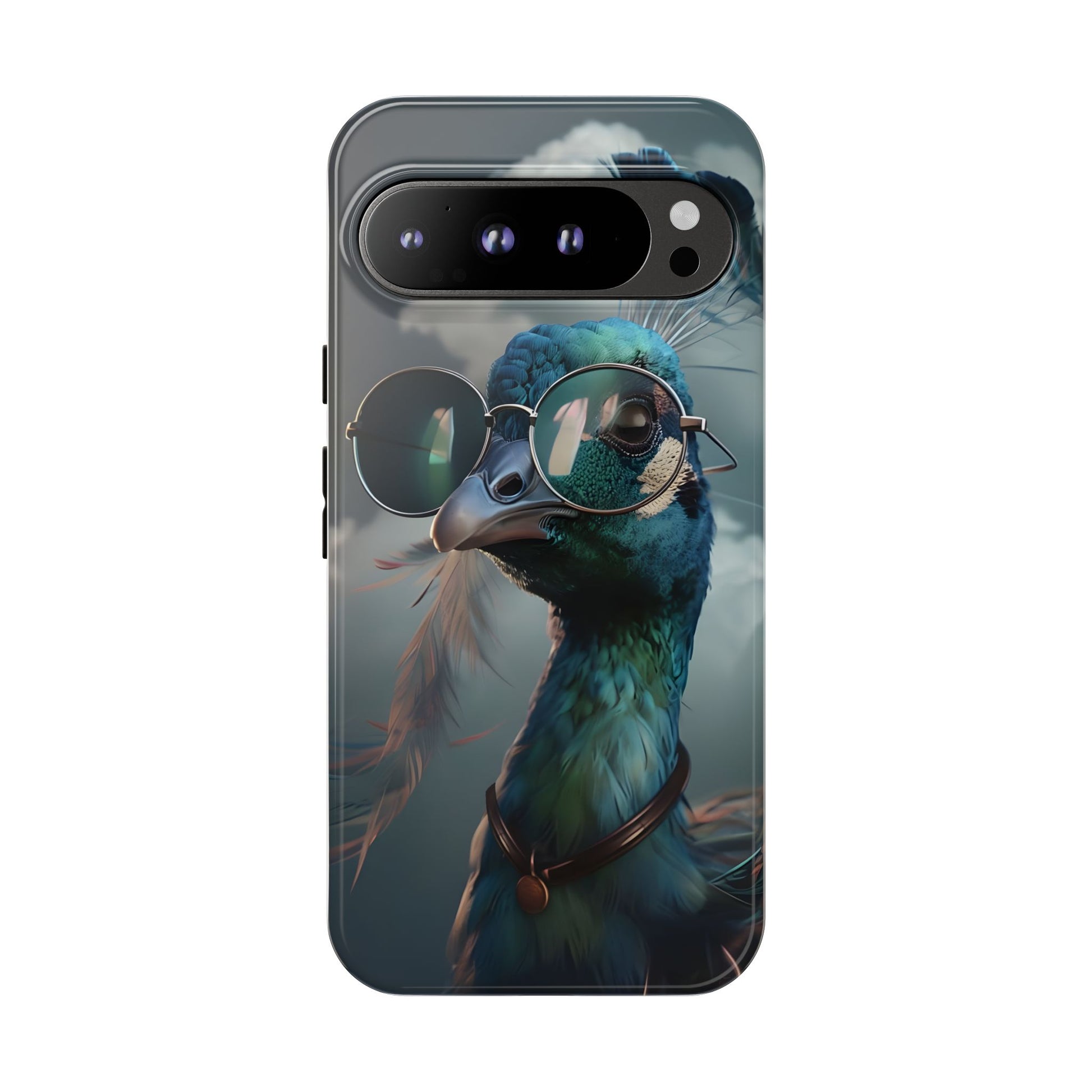 Phone Case, Peacock Design, Neon Lighting, Unique Gift, Hard Shell Cover, Protective Sleeve