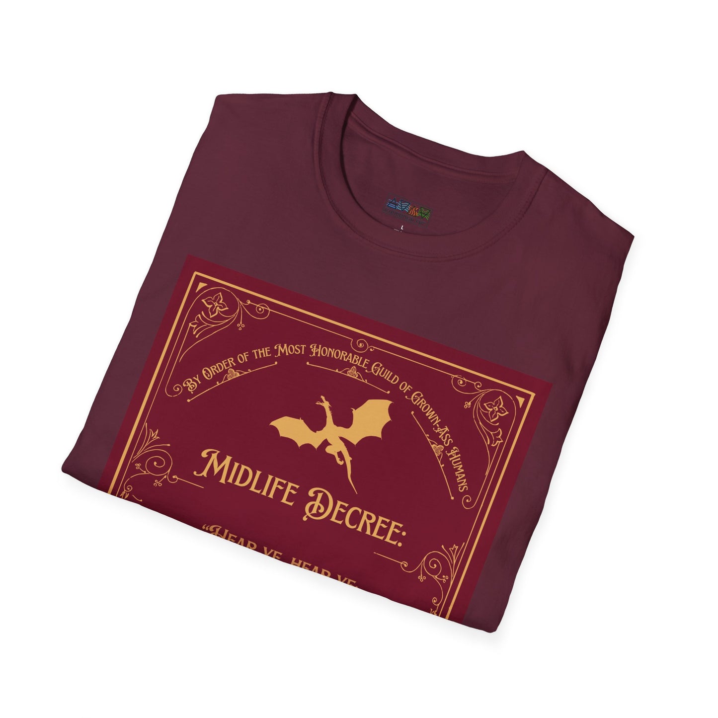 Funny Quote Unisex T-Shirt - Midlife Decree - Returneth thy shopping cart - Middle Ages meets Mid-Life