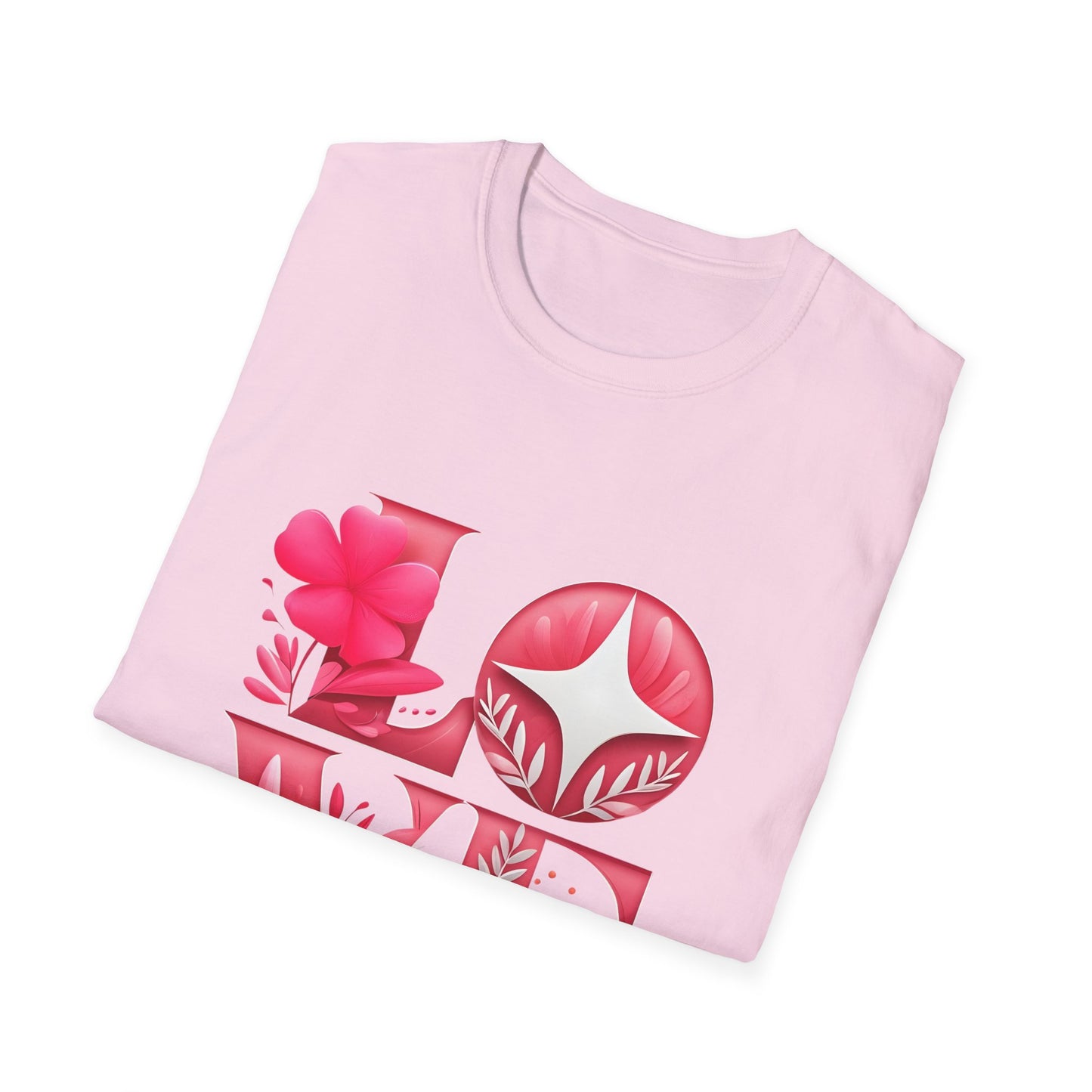 Love Typography Floral T-Shirt, Romantic Graphic Tee, Gift for Her, Valentine's Day Shirt, Spring Fashion Top