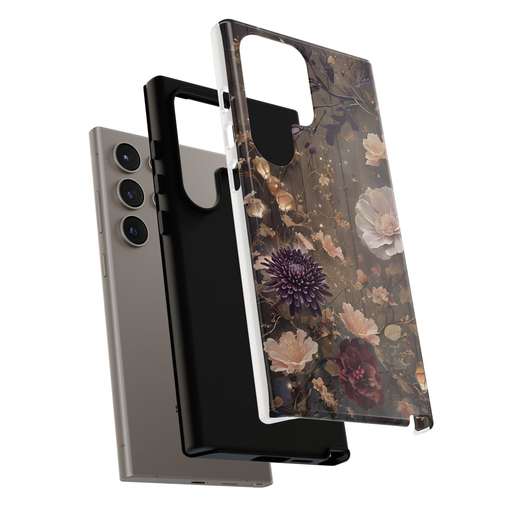 Tough Cases, Enchanting Floral Pattern - Floral Phone Case, Protective Phone Cover, Botanical Design, Flower Print, Tough Shell for Device