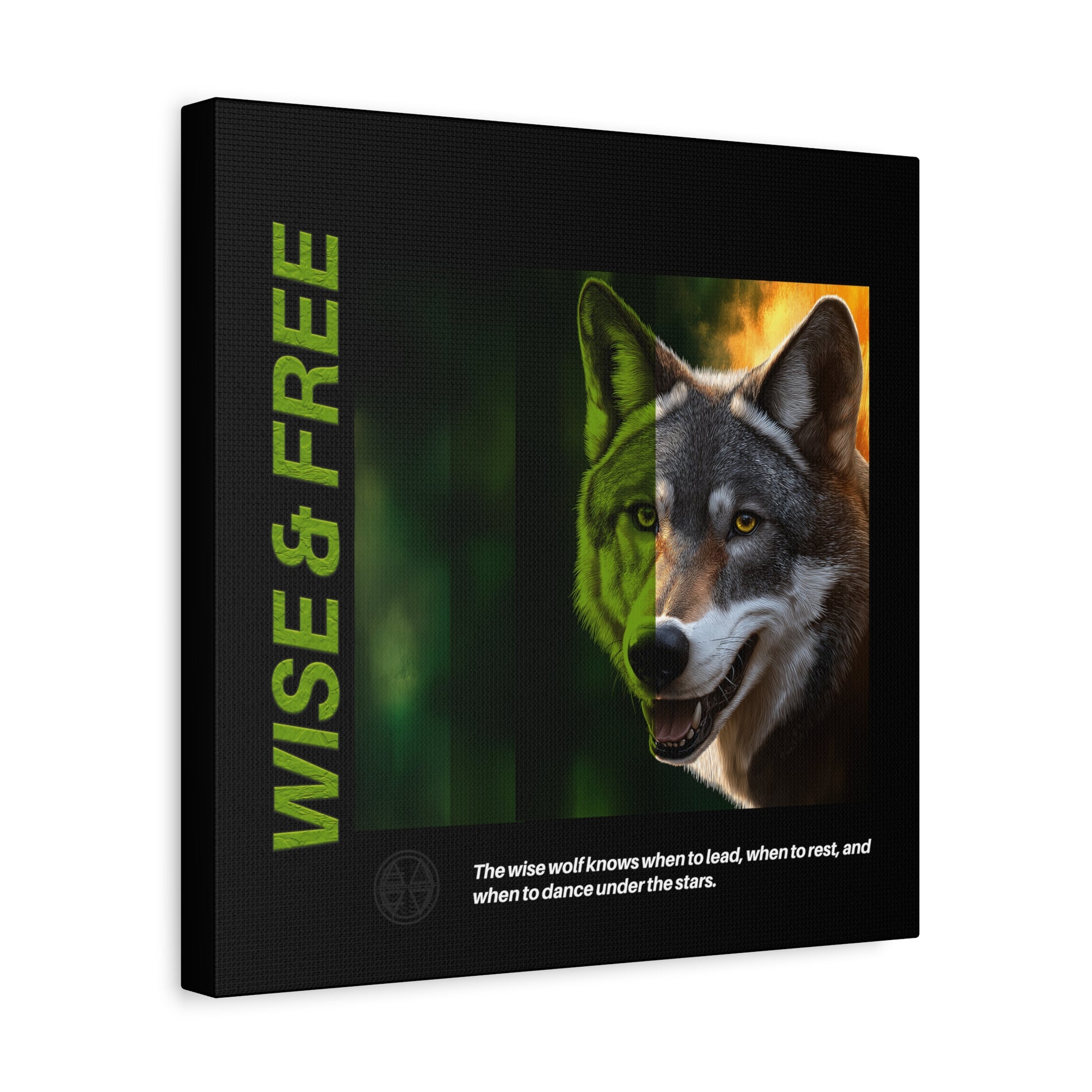 Canvas Art, Wise & Free Wall Decor, Inspirational Wolf, Motivational Home Decor, Nature-Themed Gift