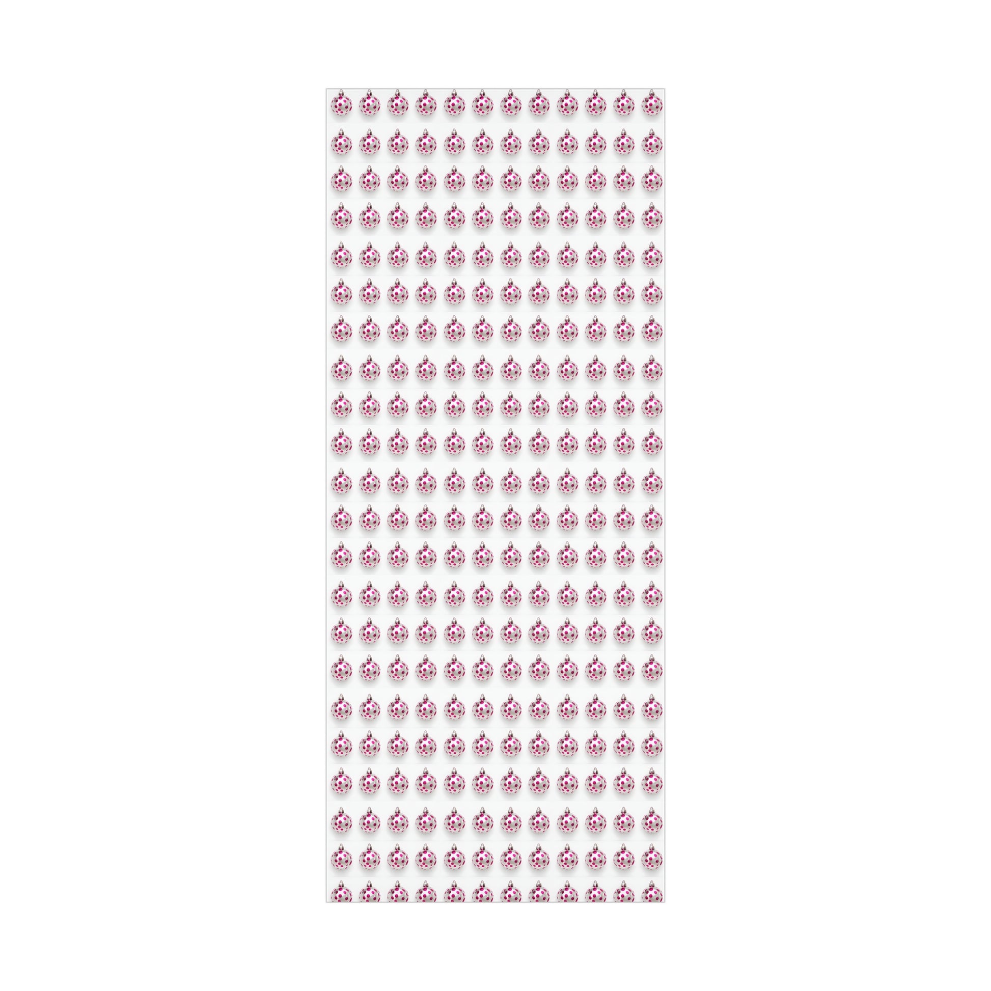 Wrapping Paper, Hot Pink Polka Dot Christmas Ornaments On White Background - Gift Wrap Rolls, Eco-Friendly Gift Wrap, Holiday