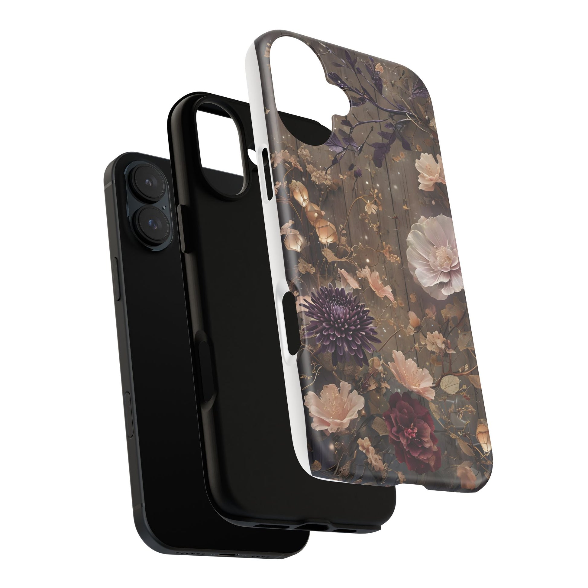 Tough Cases, Enchanting Floral Pattern - Floral Phone Case, Protective Phone Cover, Botanical Design, Flower Print, Tough Shell for Device