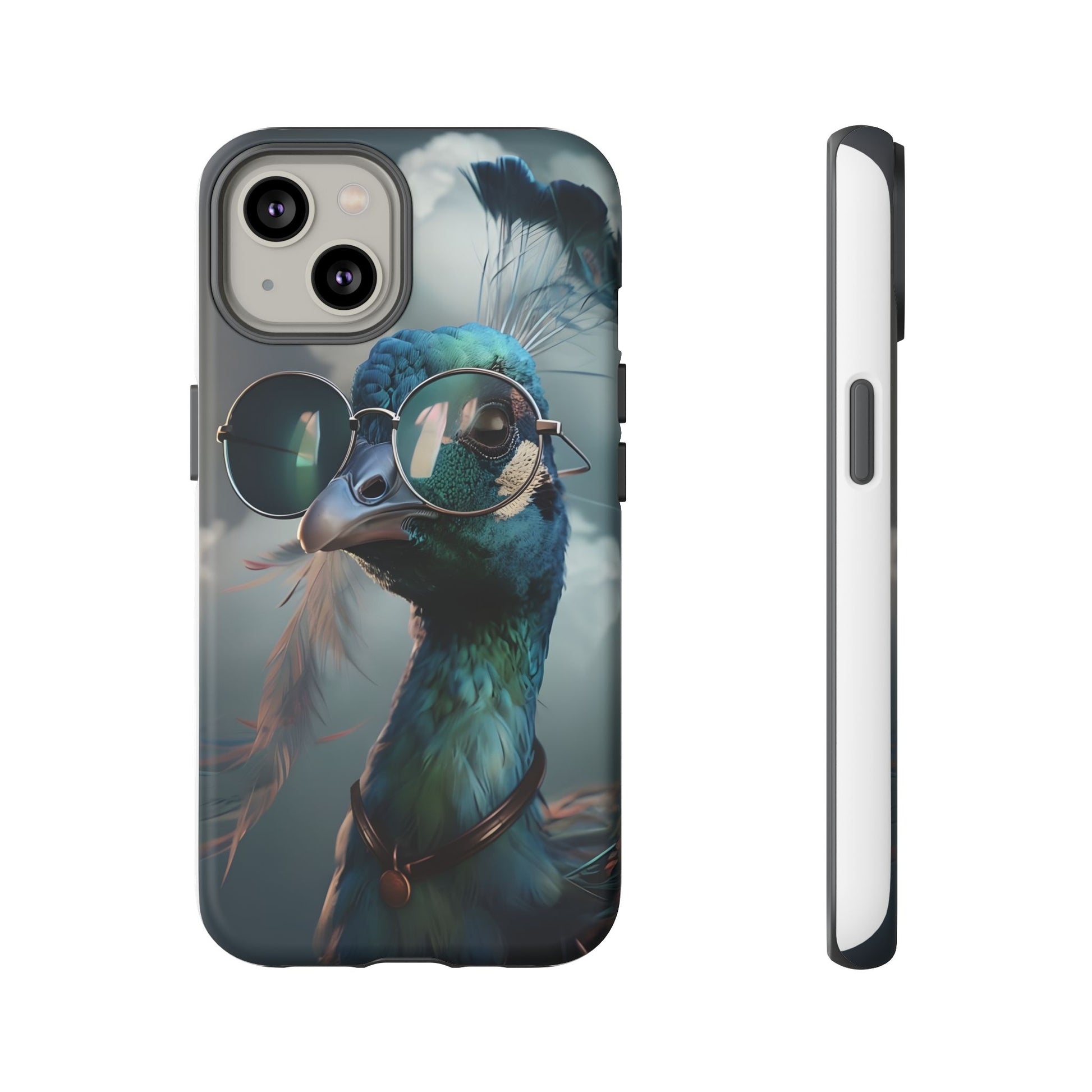 Phone Case, Peacock Design, Neon Lighting, Unique Gift, Hard Shell Cover, Protective Sleeve