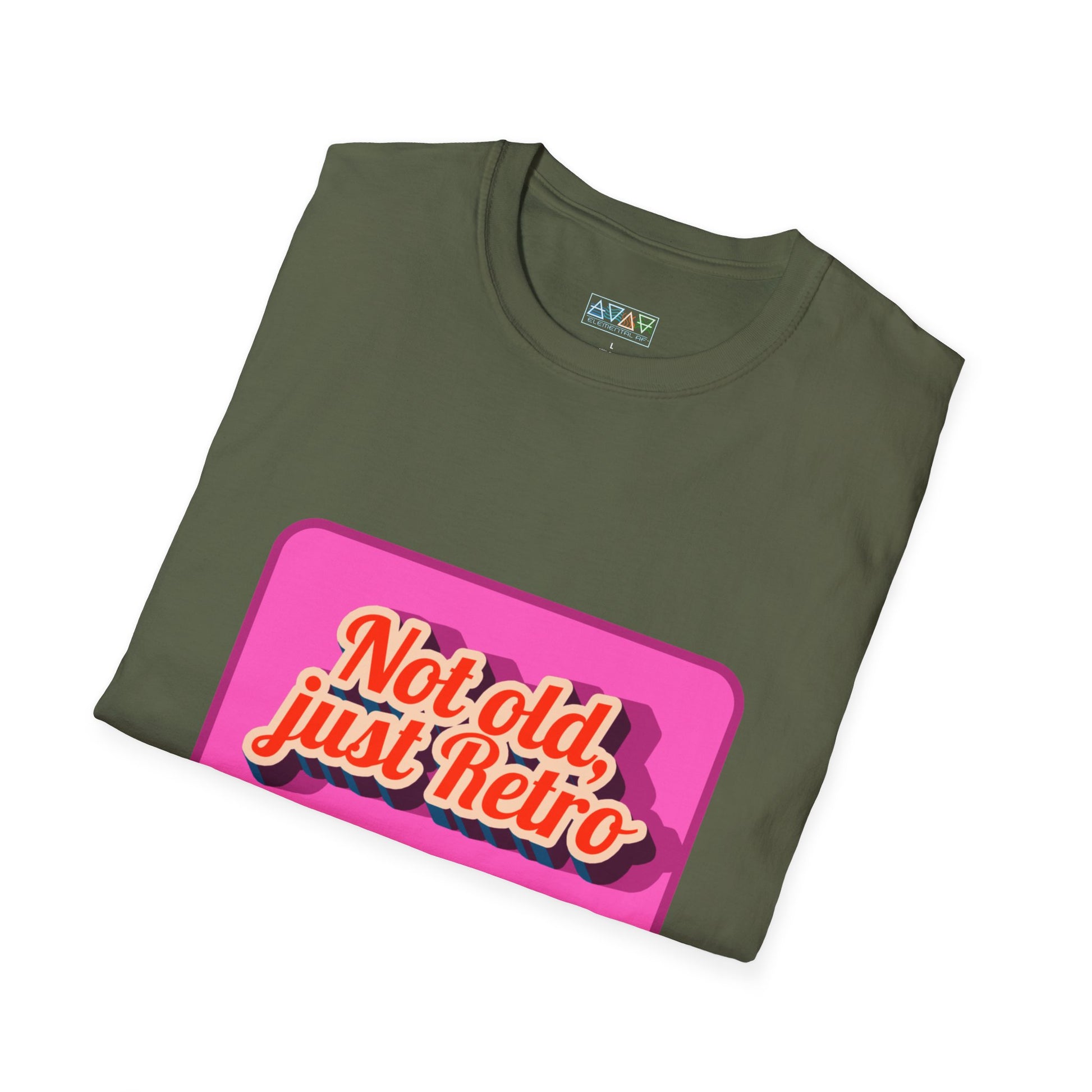 Not old, just Retro Unisex T-Shirt, Funny Vintage Style Tee, Cool Graphic Shirt, Midlife, Classic Apparel