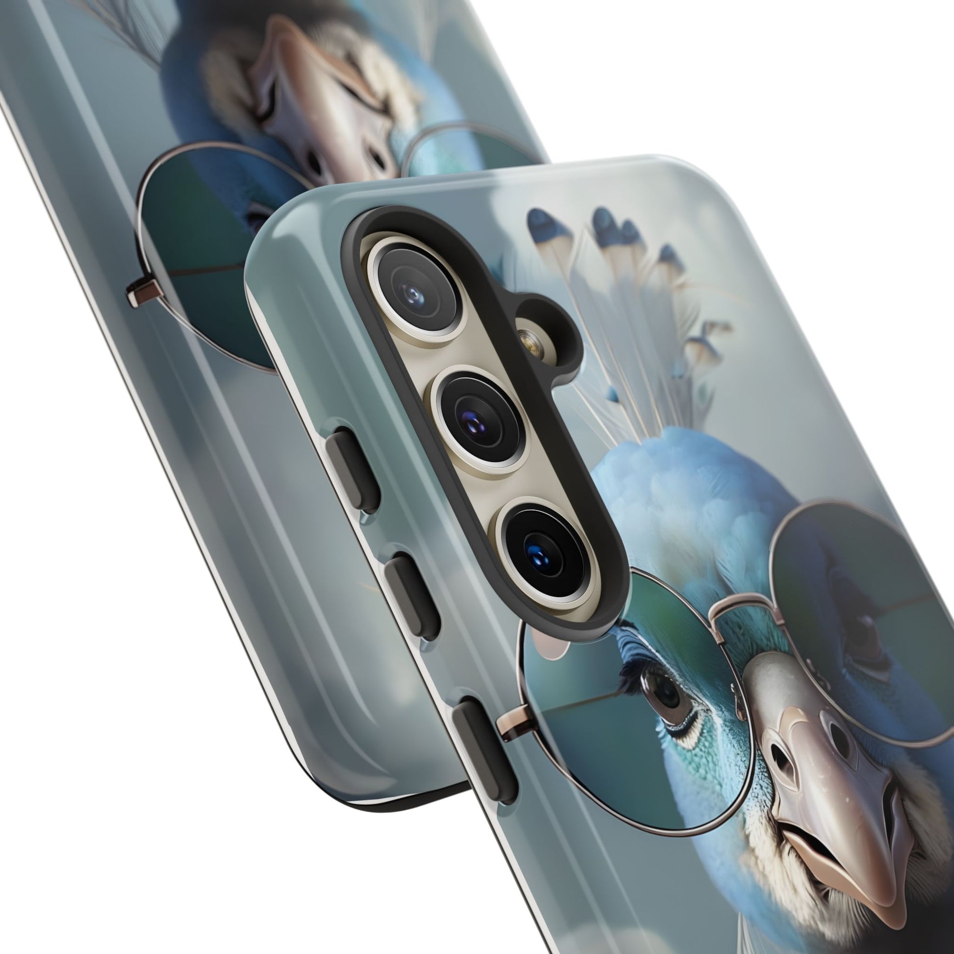 Phone Case, Glamorous Peacock Wearing Sunglasses - Protective Cover, Unique Gift, Trendy Accessories, Animal Lover, Fashionable Mobile Shell