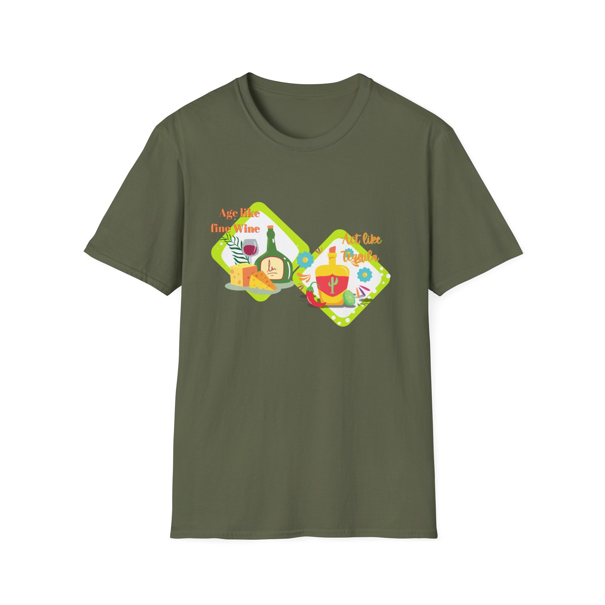 Aging Like Fine Wine Unisex Softstyle T-Shirt, Perfect Gift for Wine Lovers, Funny Wine Quote Tee, Casual Drink Apparel, Birthday Gift Idea