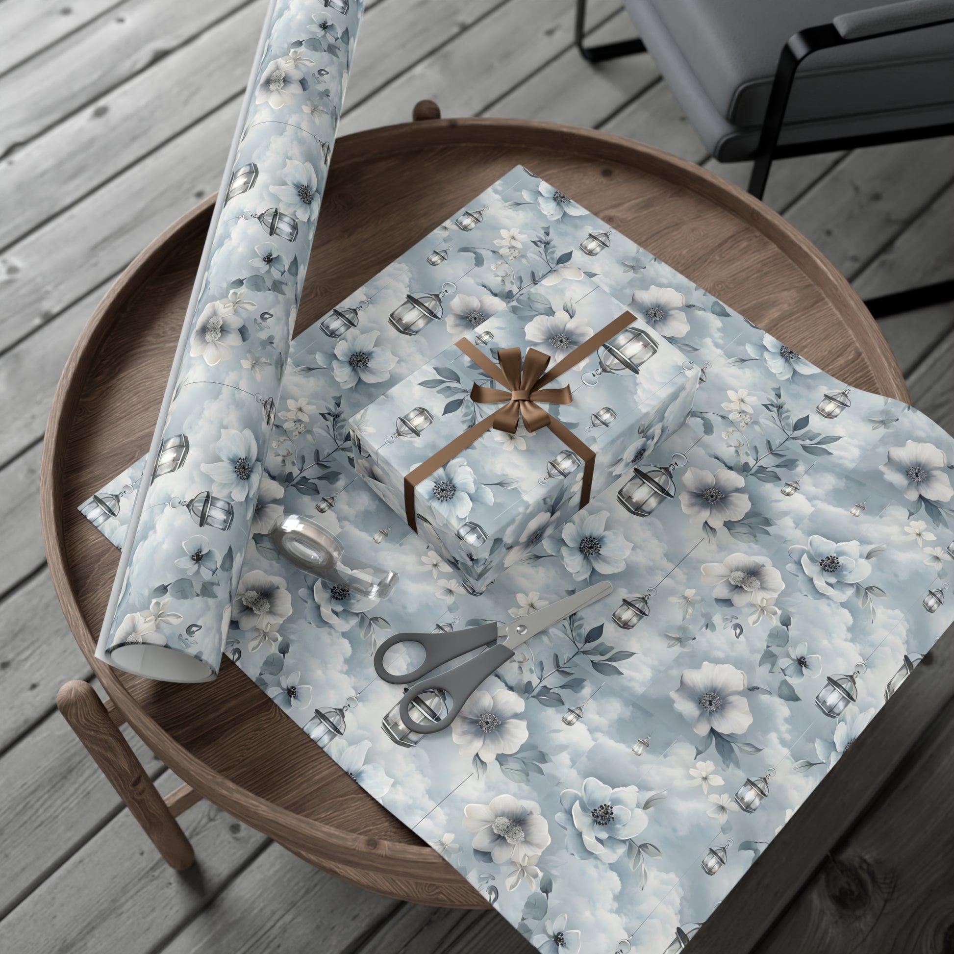 Gift Wrap Papers, Wrapping Paper, Gift Wrap Roll, Floral Lantern Design, Birthday Present, Packaging Supplies