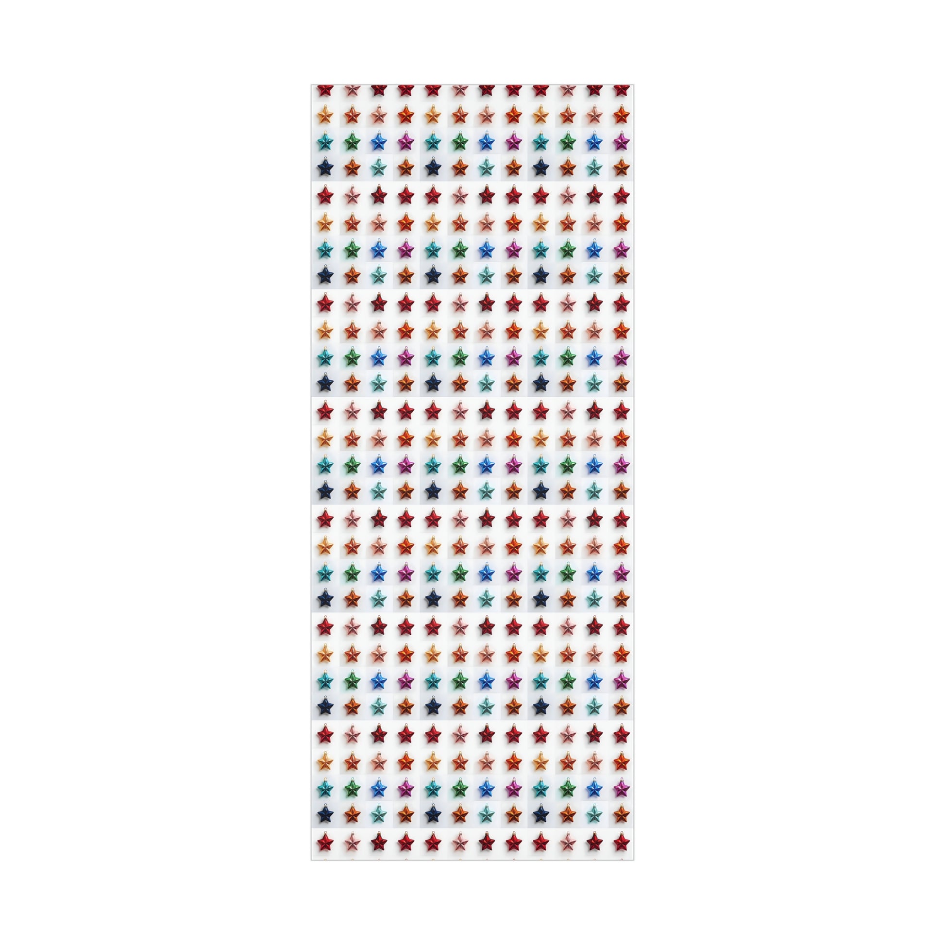 Wrapping Paper, Vibrant Star Christmas Ornaments On White Background - Gift Wrap Rolls, Eco-Friendly Gift Wrap, Holiday