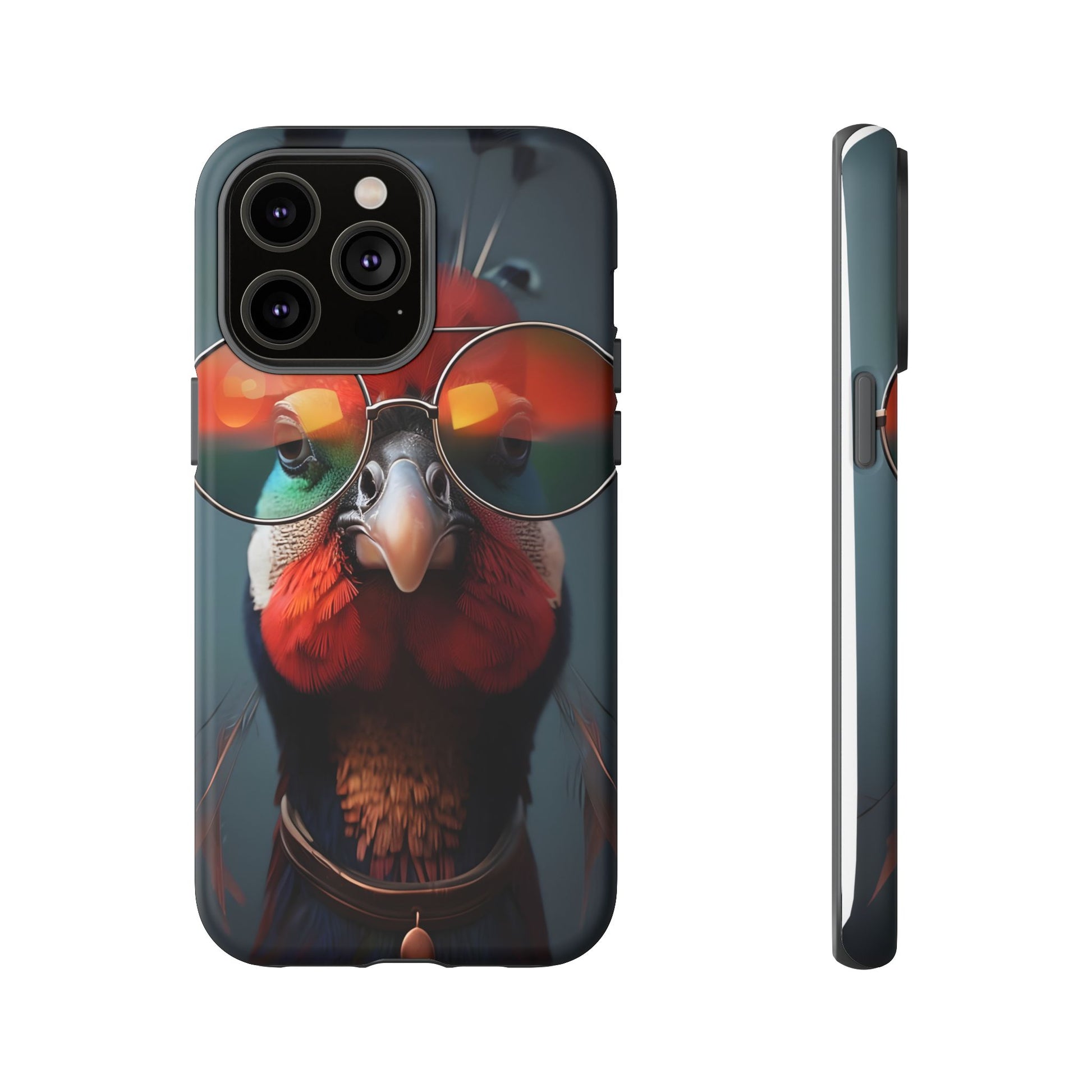Phone Cases, Bright Exotic Bird in Cool Sunglasses, Protective Tough Cover, Tropical Animal Print, Unique Gift for Bird Lovers, Accessories