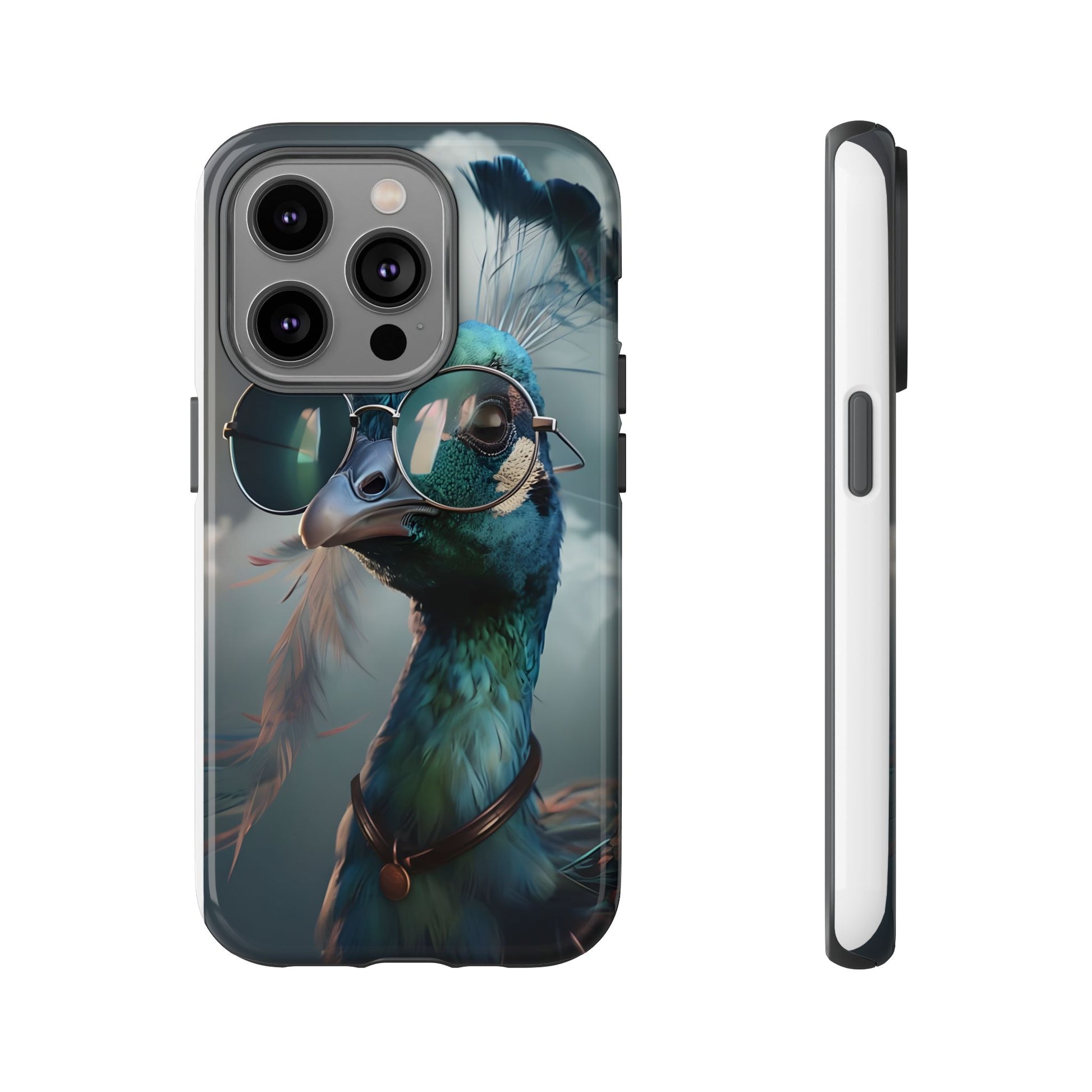 Phone Case, Peacock Design, Neon Lighting, Unique Gift, Hard Shell Cover, Protective Sleeve
