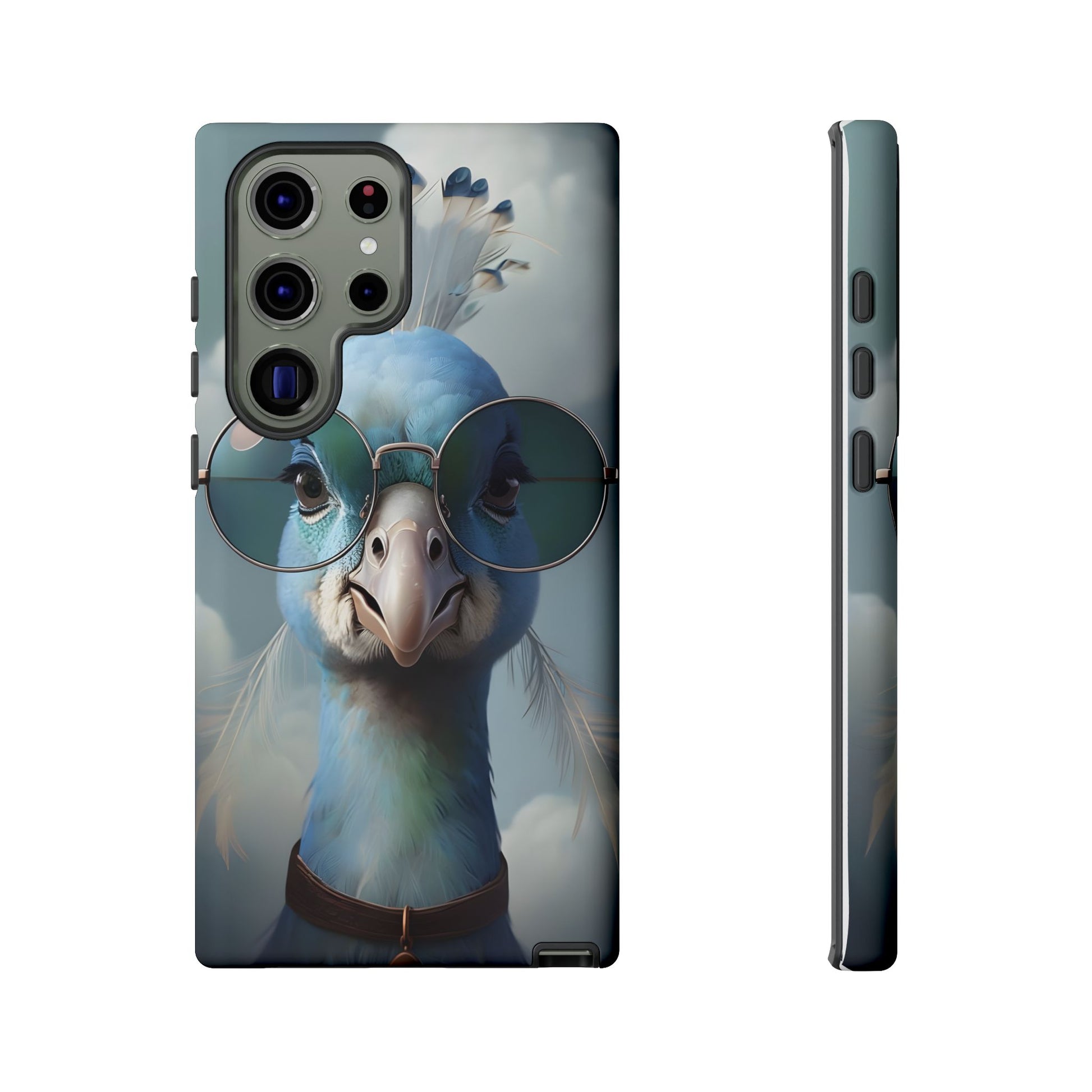 Phone Case, Glamorous Peacock Wearing Sunglasses - Protective Cover, Unique Gift, Trendy Accessories, Animal Lover, Fashionable Mobile Shell