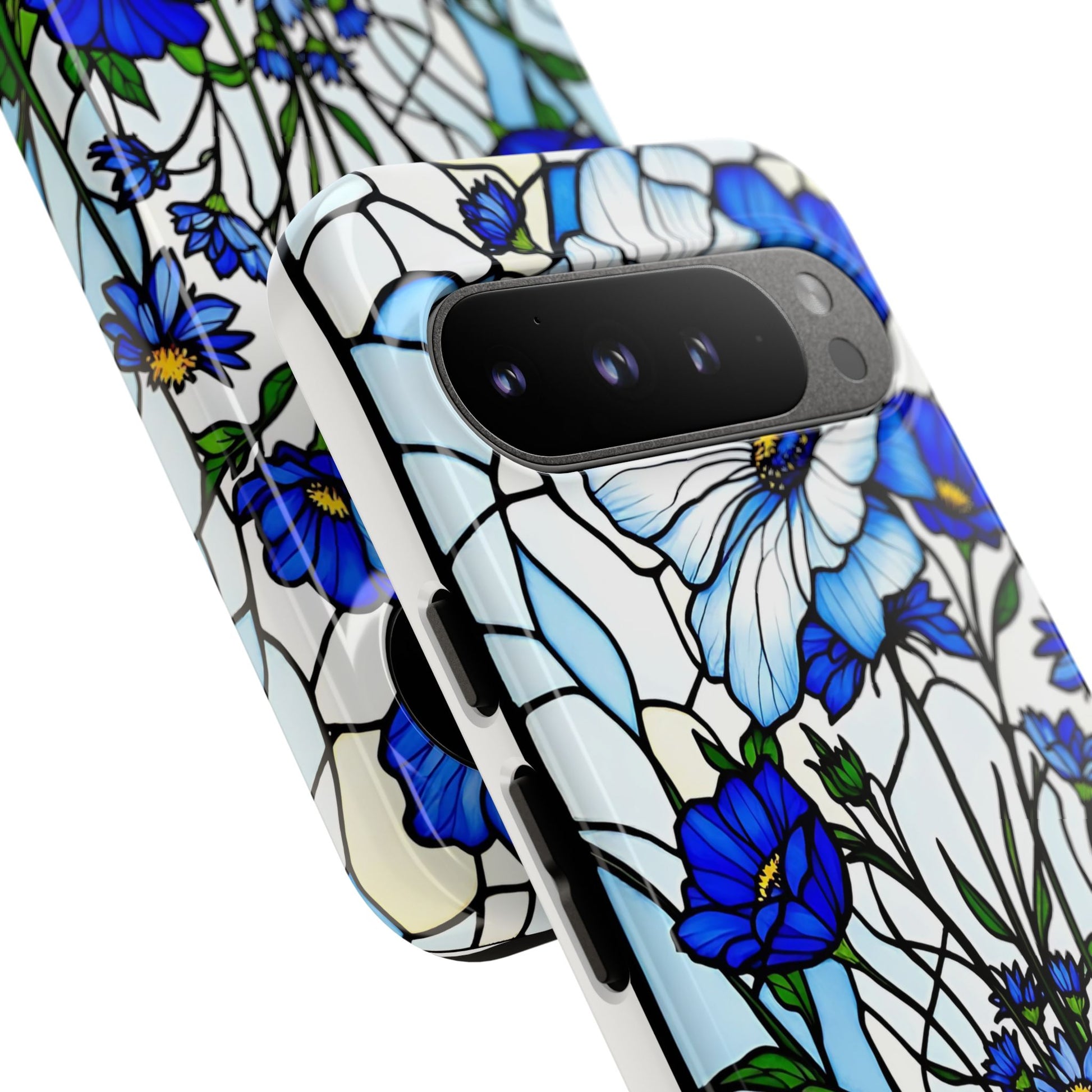 Botanical Stained Glass Tough Case - Floral Phone Cover, Protective Phone Case, Flower Pattern Phone Shell, Nature Inspired Smartphone Case,