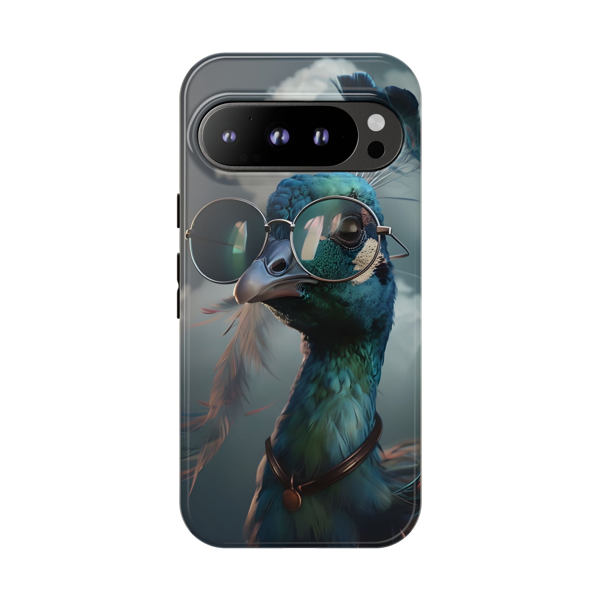 Phone Case, Peacock Design, Neon Lighting, Unique Gift, Hard Shell Cover, Protective Sleeve