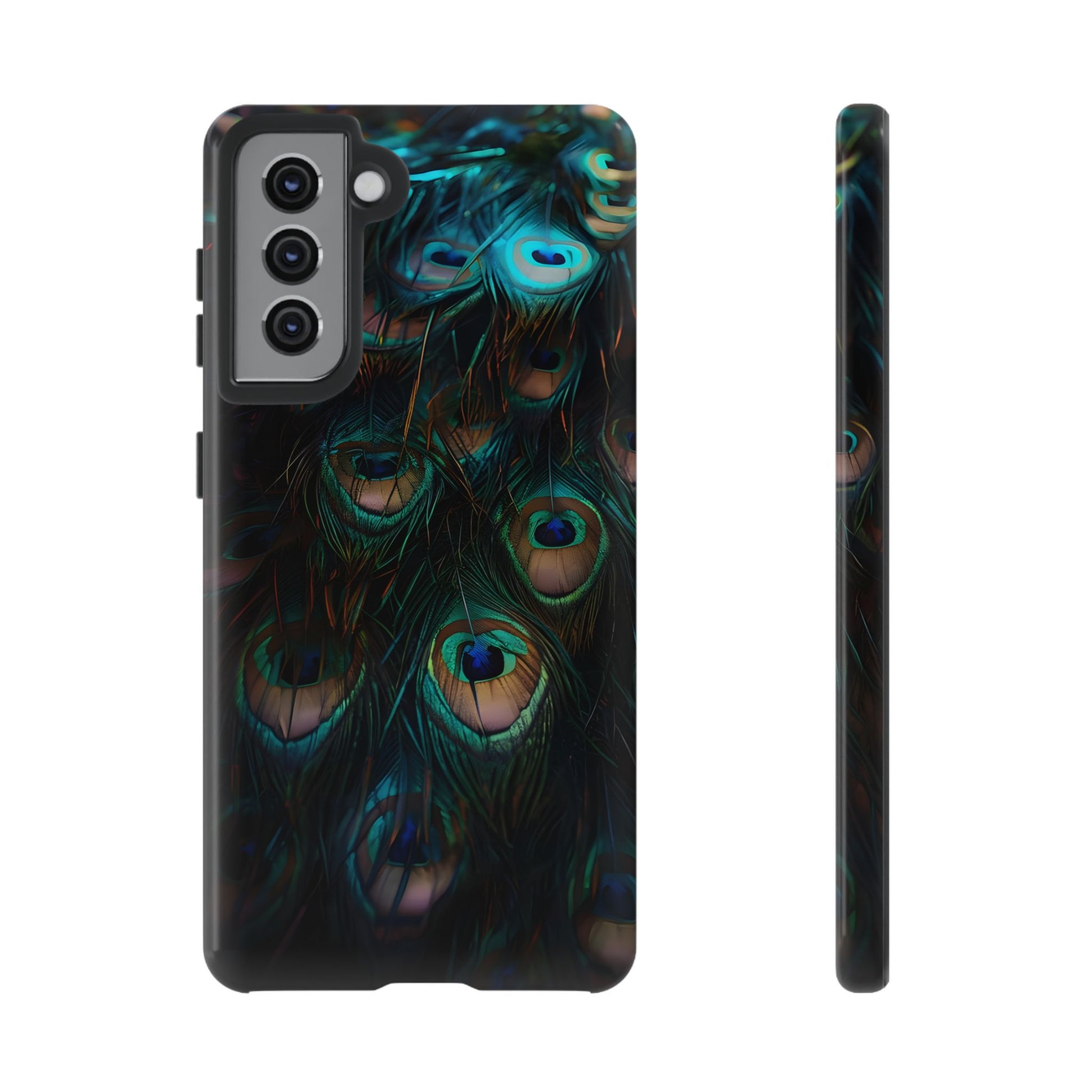 Phone Case, Close Up Peacock Feathers Design, Protective Cover, Unique Gift, Stylish Accessory, Nature Lover Gift, Feather Print Case