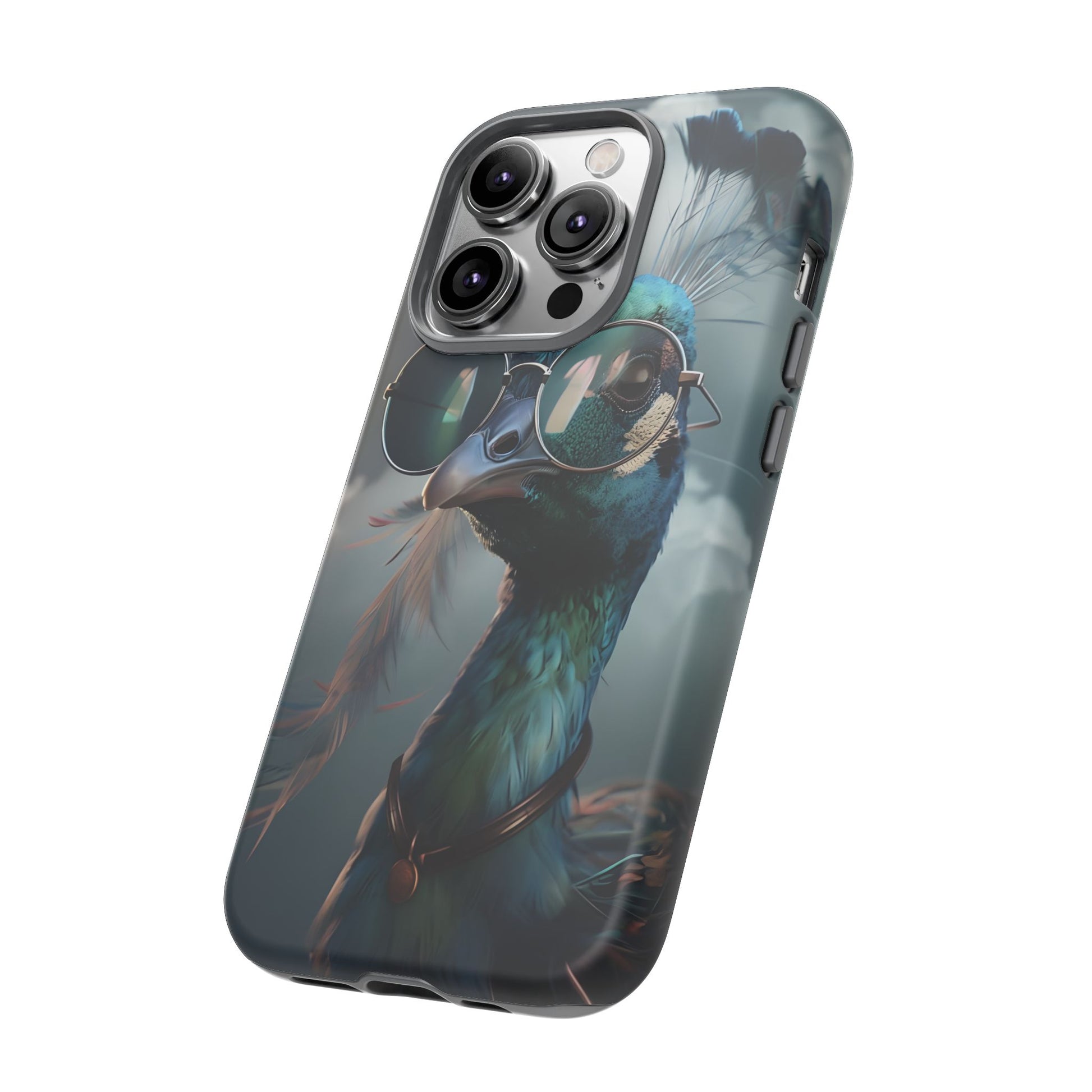 Phone Case, Peacock Design, Neon Lighting, Unique Gift, Hard Shell Cover, Protective Sleeve