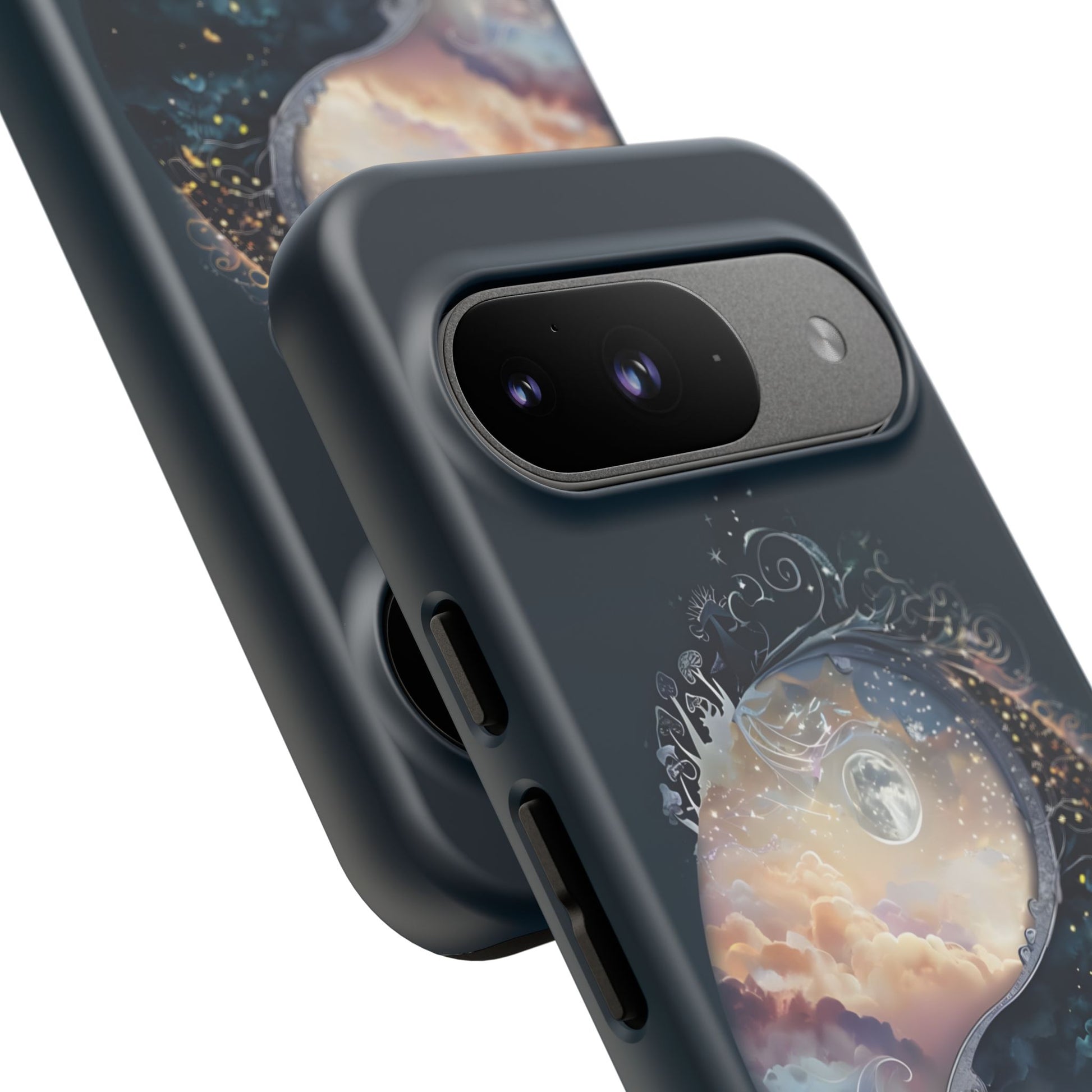Phone Case, Yin-Yang Symbol Design, Whimsical Day Night Fantasy Print, Protective Cover, Tough Skin, Phone Accessories, Phone Protection