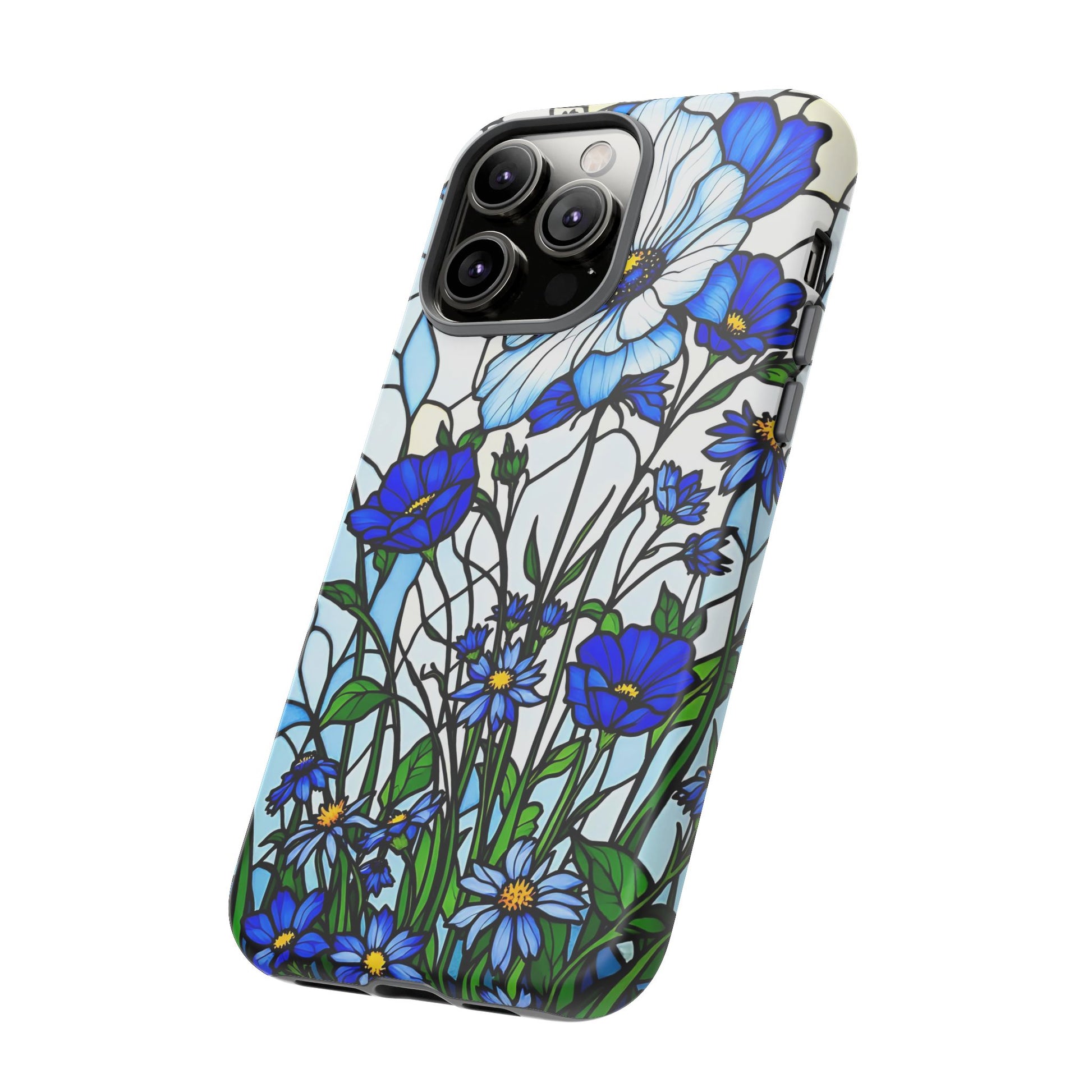 Botanical Stained Glass Tough Case - Floral Phone Cover, Protective Phone Case, Flower Pattern Phone Shell, Nature Inspired Smartphone Case,
