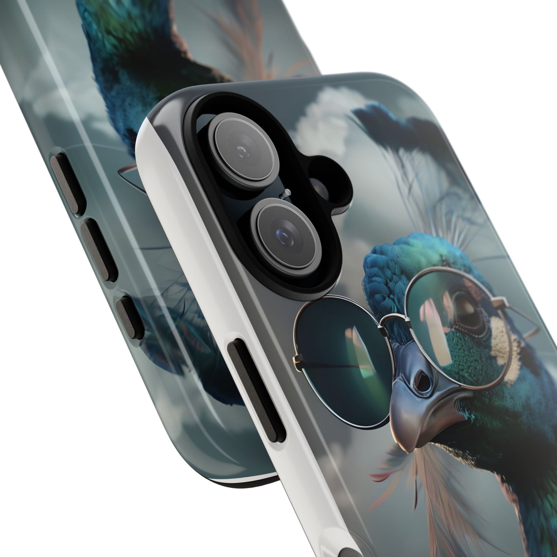 Phone Case, Peacock Design, Neon Lighting, Unique Gift, Hard Shell Cover, Protective Sleeve