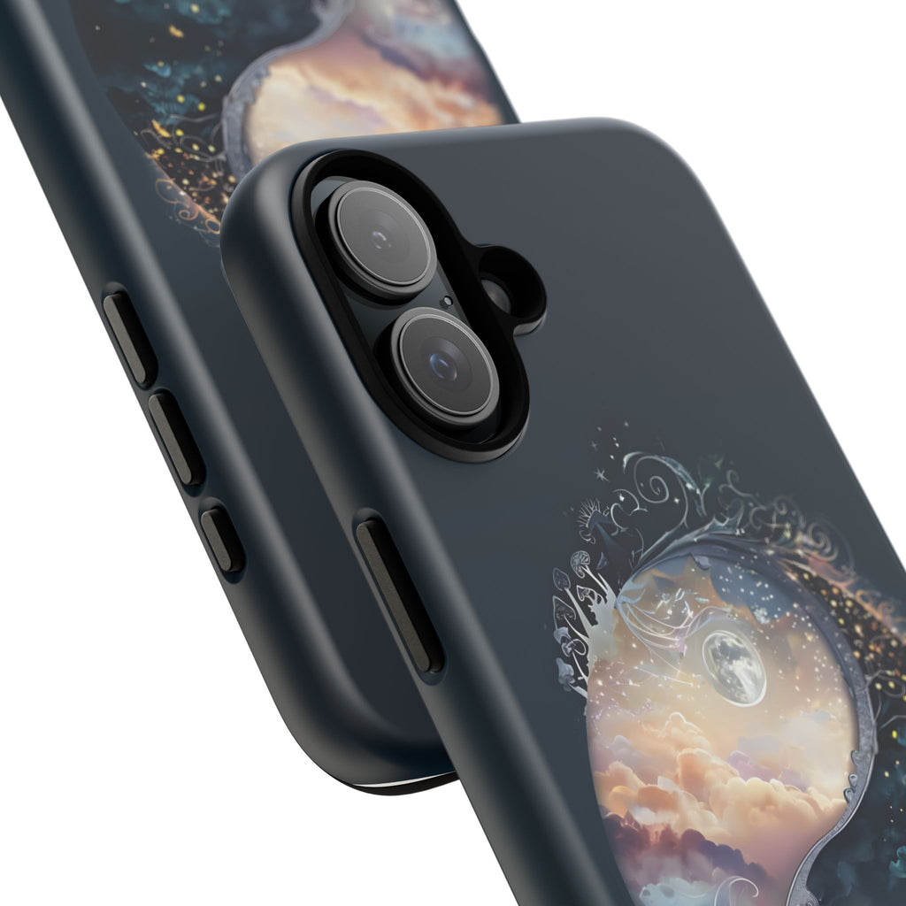 Phone Case, Yin-Yang Symbol Design, Whimsical Day Night Fantasy Print, Protective Cover, Tough Skin, Phone Accessories, Phone Protection
