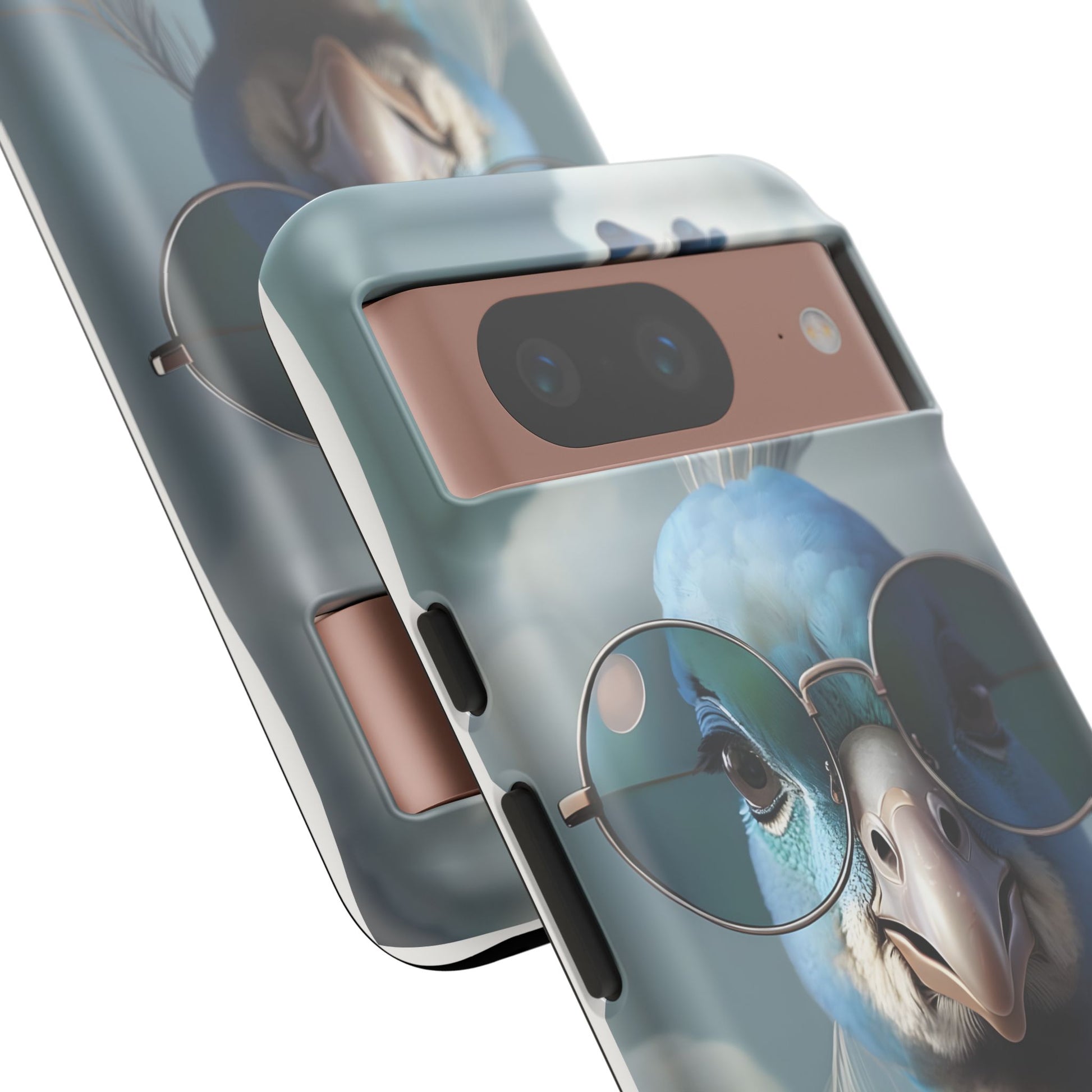 Phone Case, Glamorous Peacock Wearing Sunglasses - Protective Cover, Unique Gift, Trendy Accessories, Animal Lover, Fashionable Mobile Shell